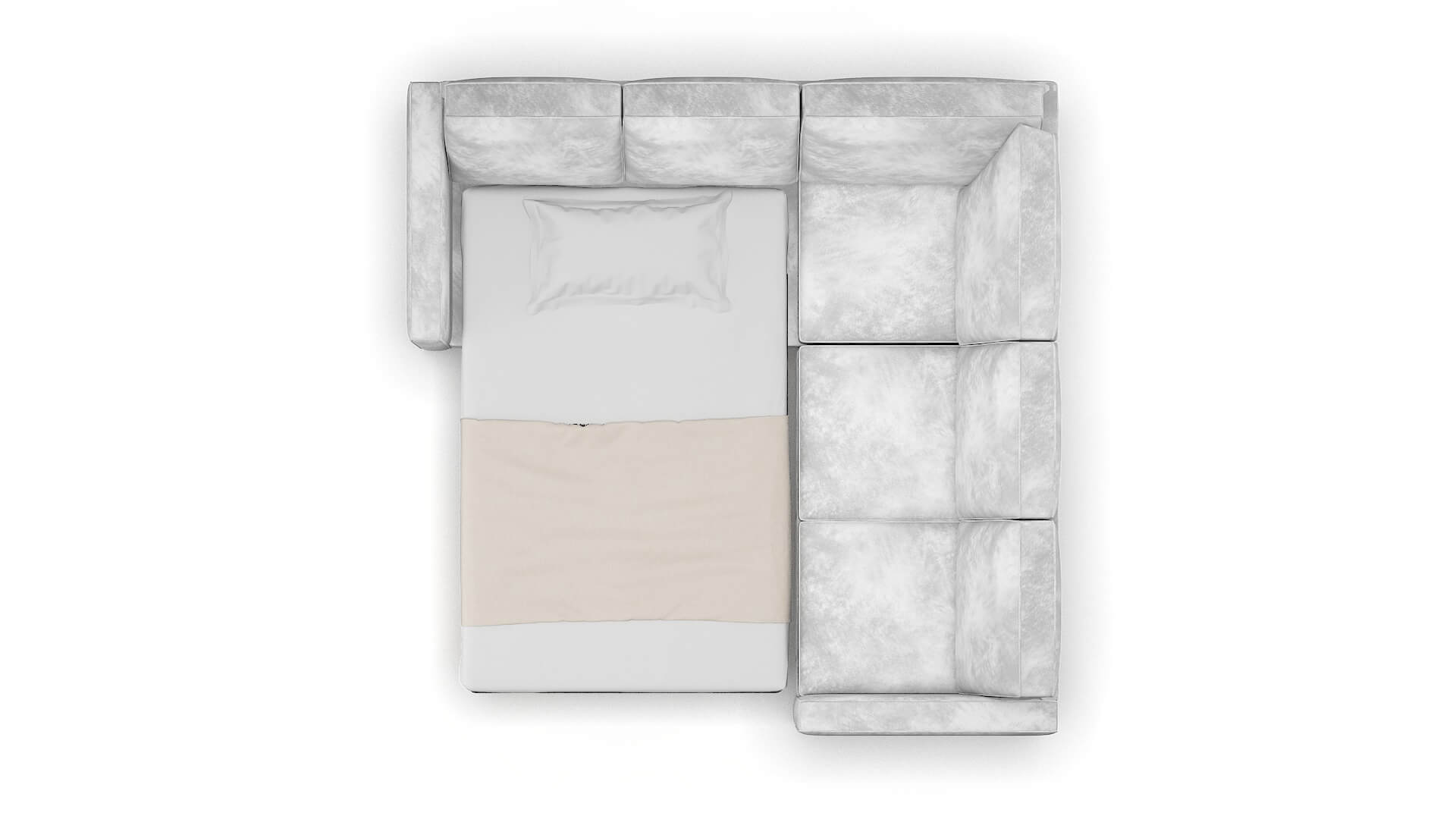 Calgary Loft Snowfall Sectional Sleeper Espresso legs 3