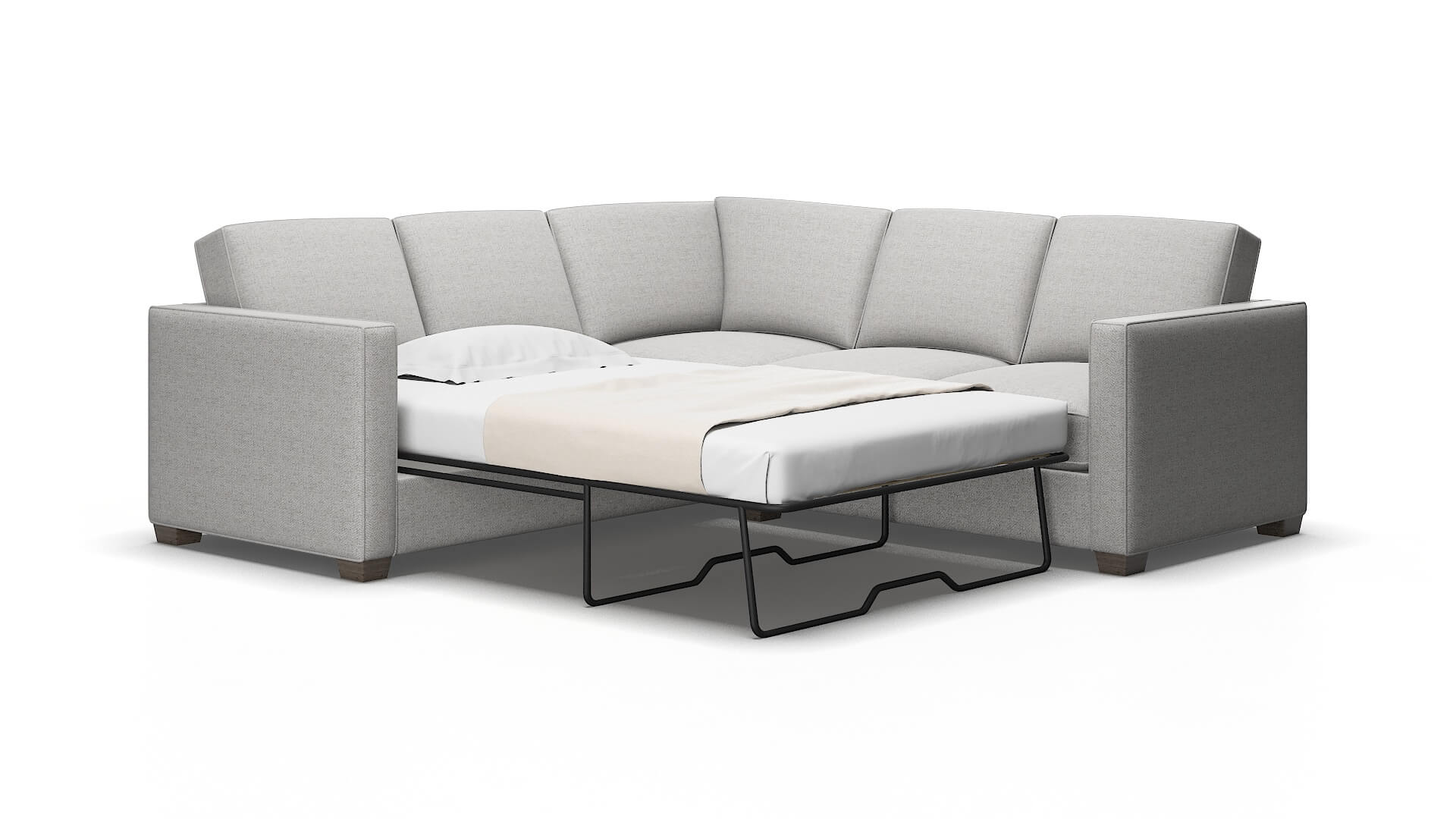 Calgary Malibu dove Sectional sleeper Espresso Legs  2