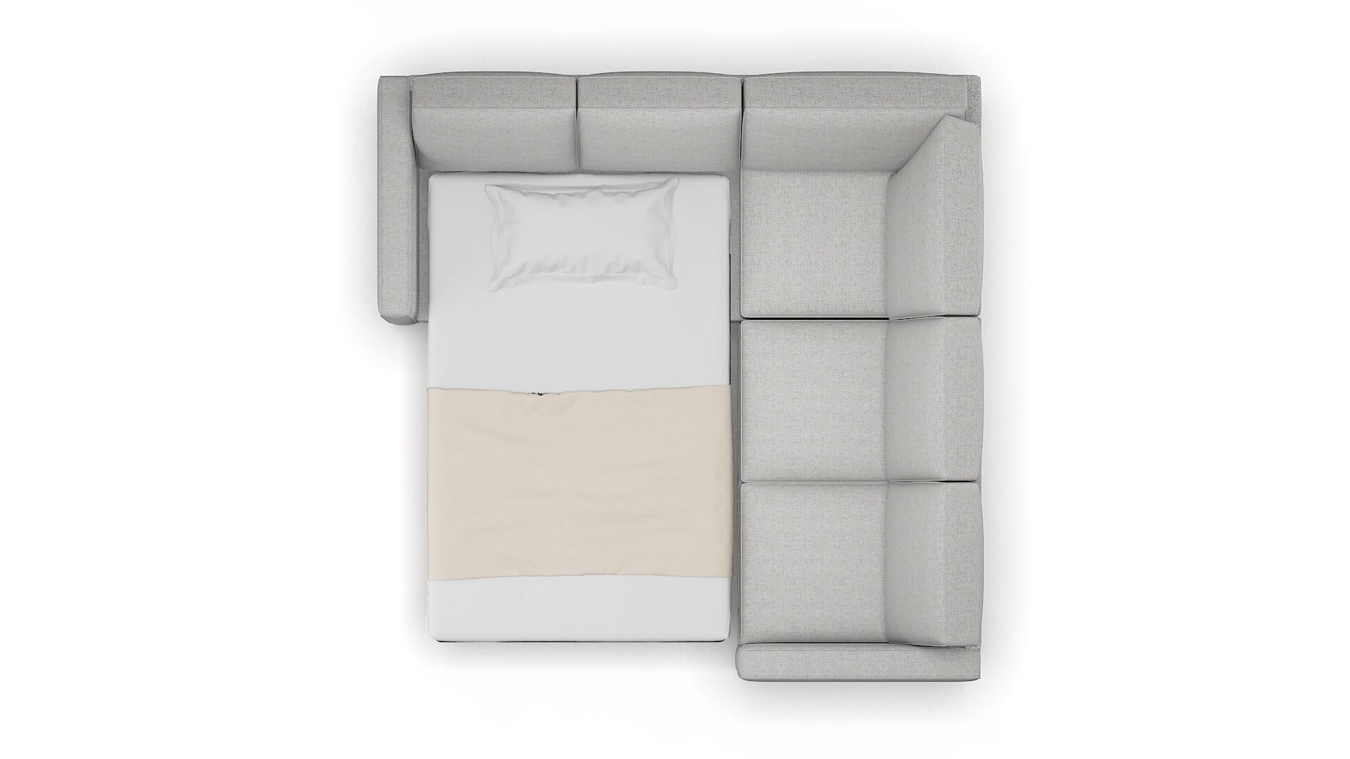 Calgary Malibu Dove Sectional Sleeper Espresso legs 3