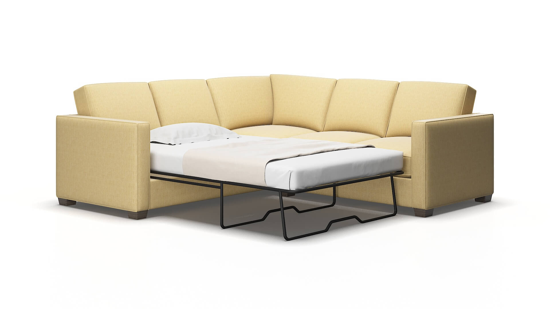 Calgary Malibu maize Sectional sleeper Espresso Legs  2