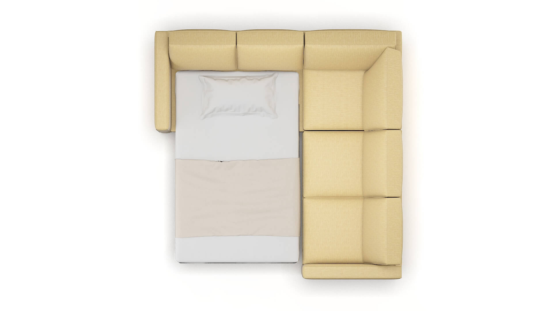 Calgary Malibu Maize Sectional Sleeper Espresso legs 3