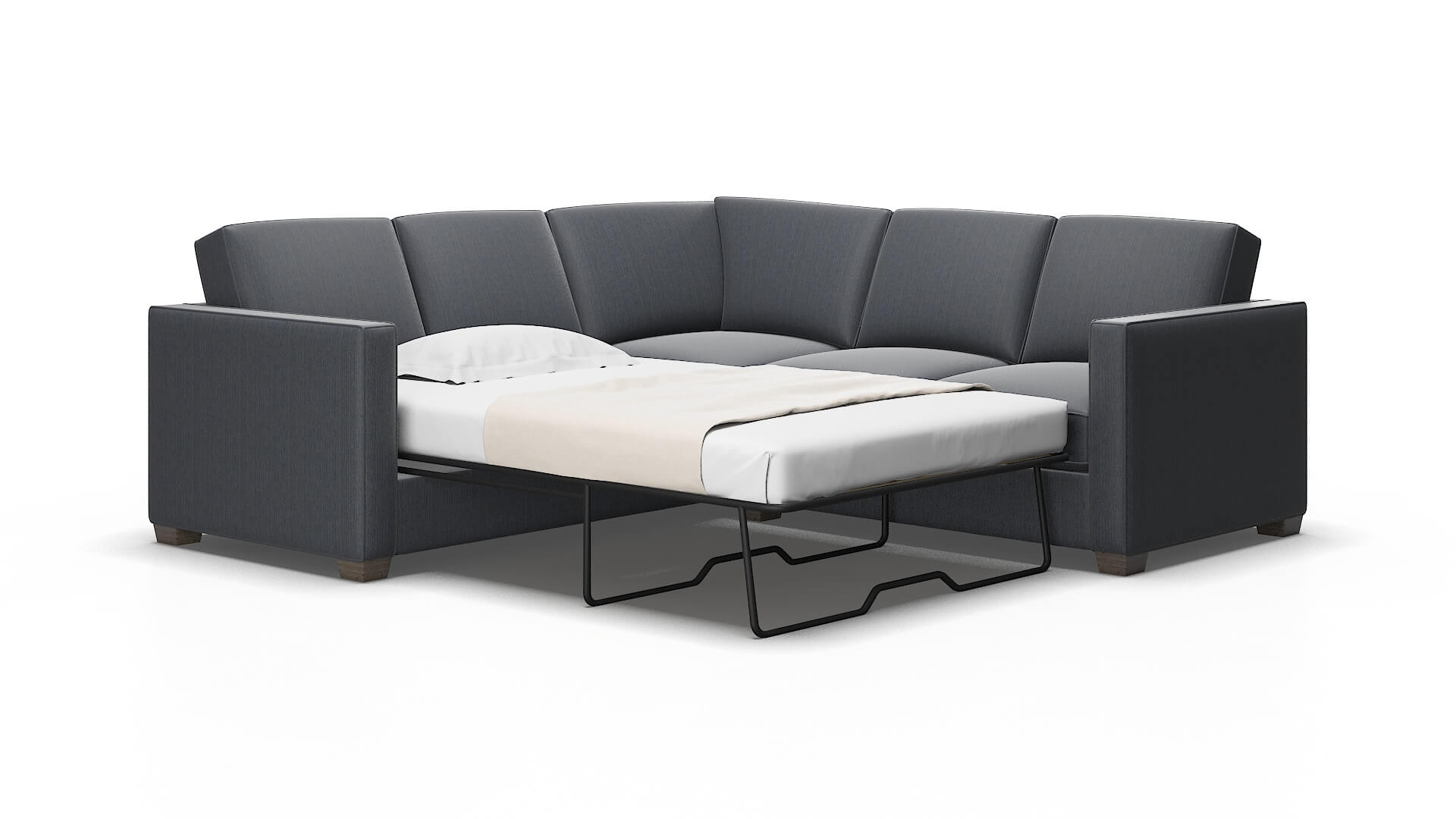 Calgary Malibu sea Sectional sleeper Espresso Legs  2