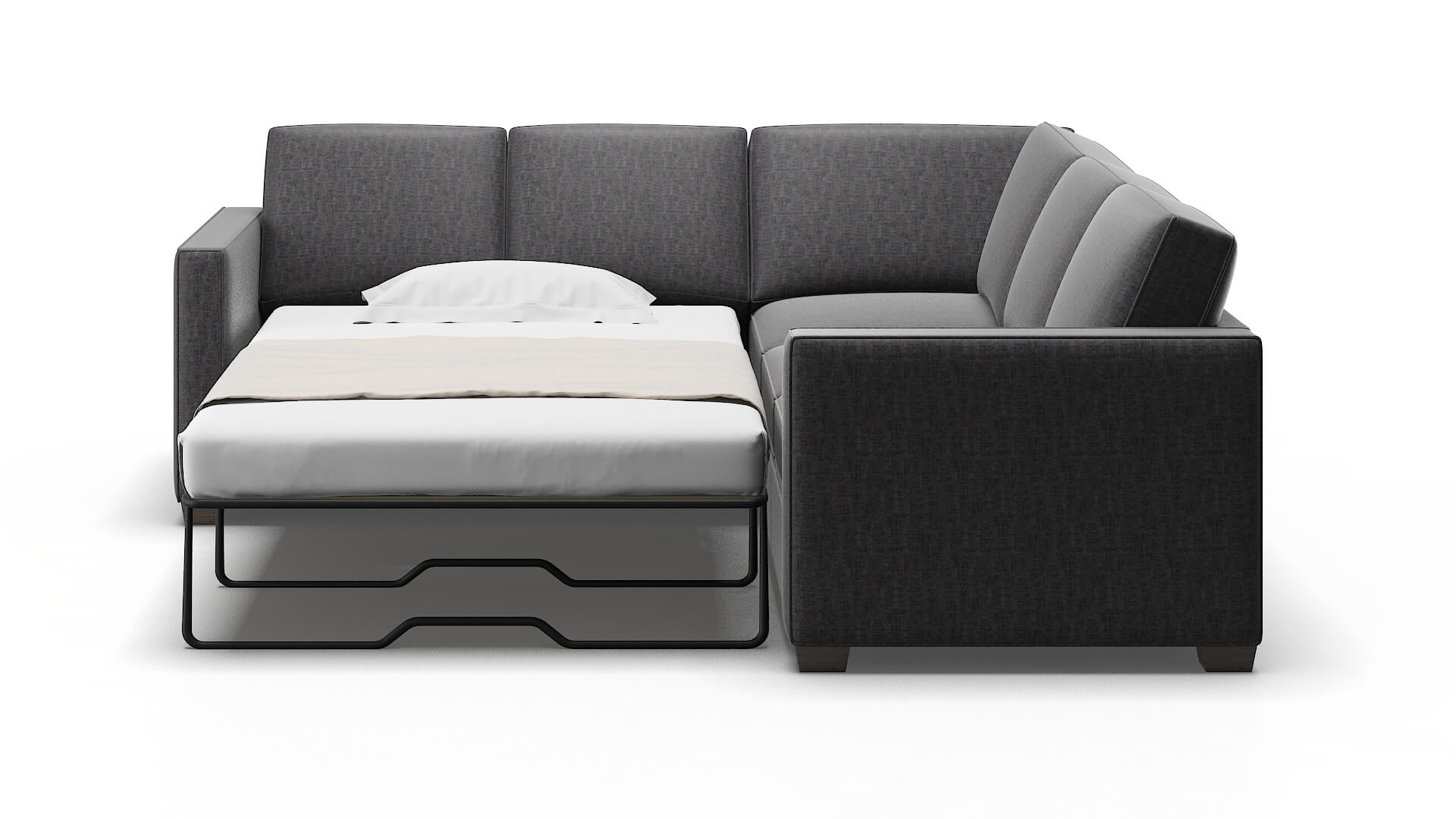 Calgary Marcy Baltic Sectional Sleeper Espresso legs 1