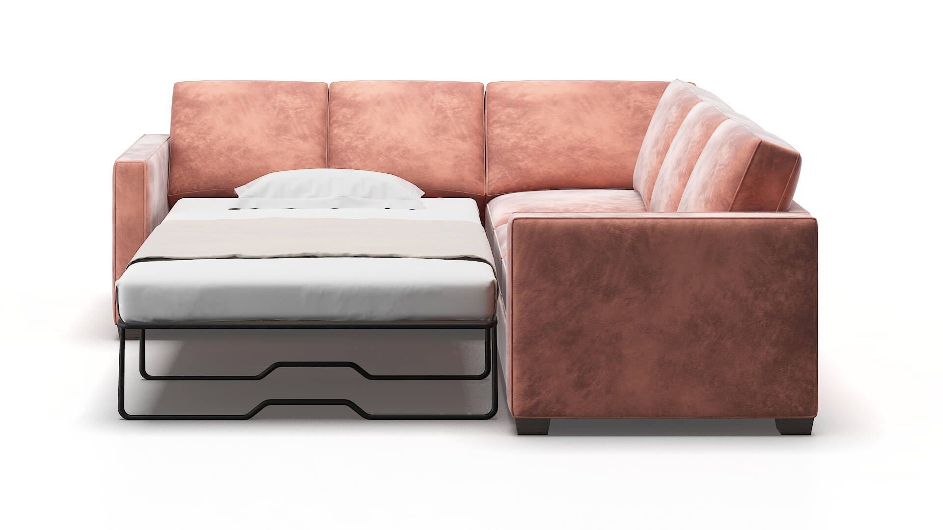 Calgary Naples Blush Sectional Sleeper Espresso legs 1