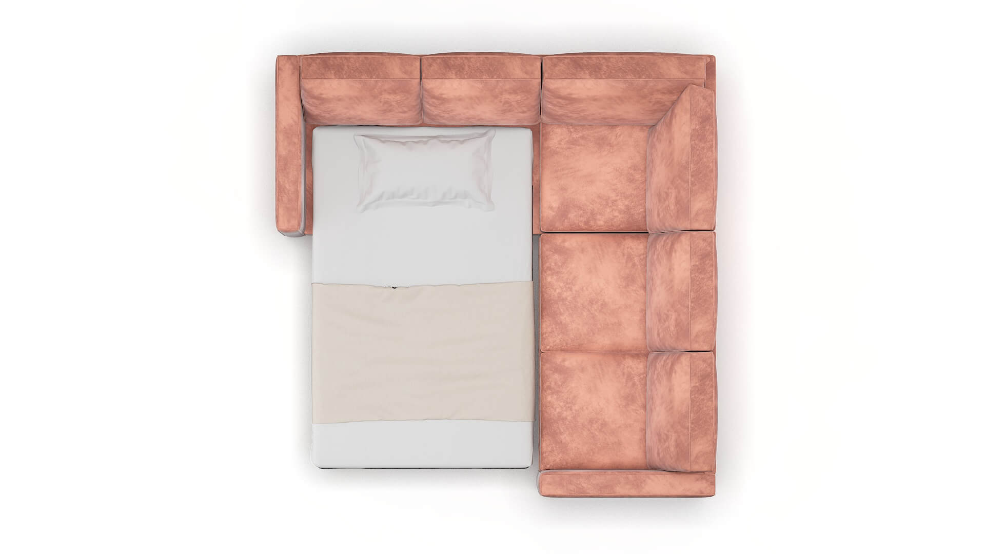 Calgary Naples Blush Sectional Sleeper Espresso legs 3