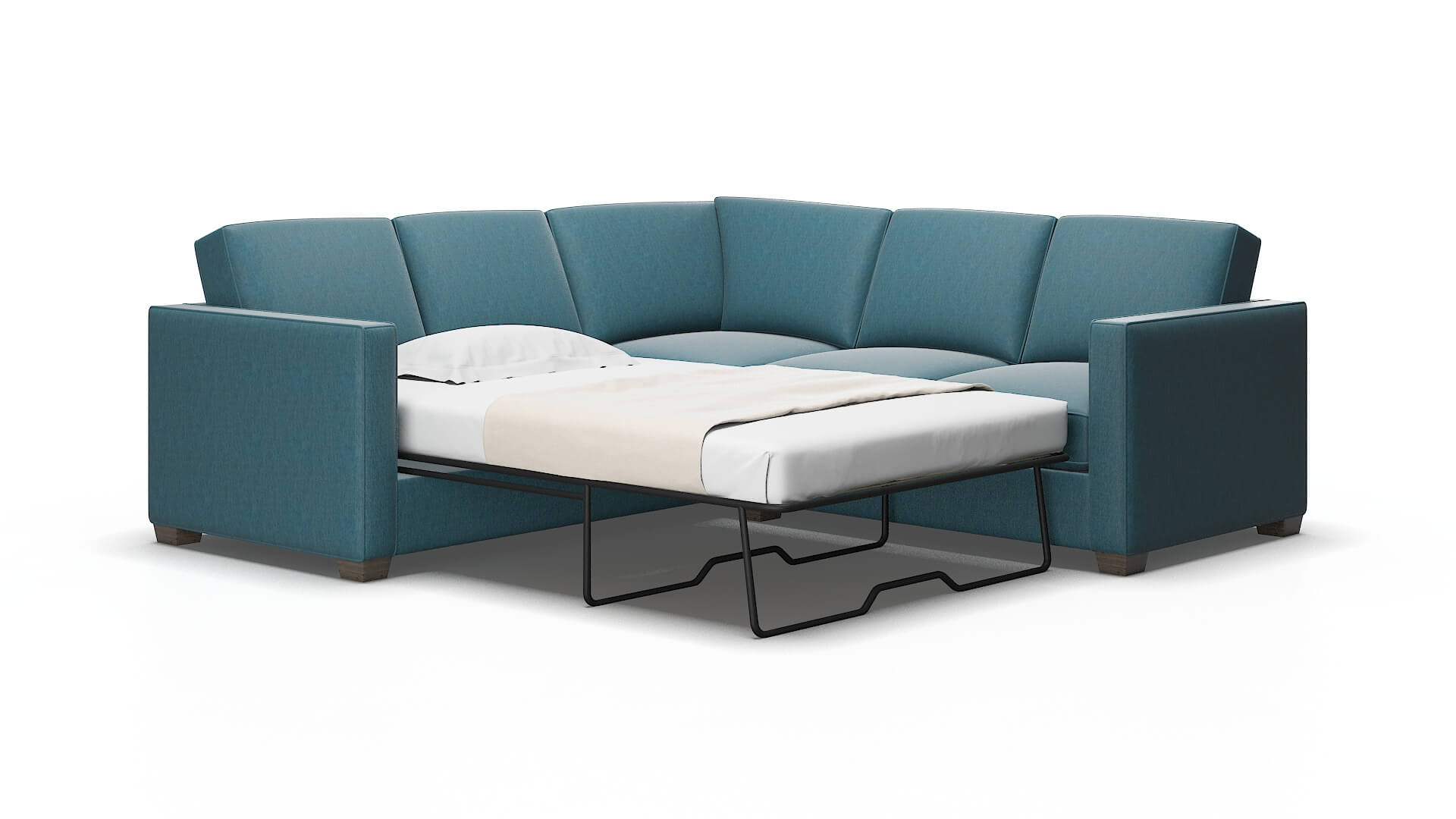 Calgary Naples slate Sectional sleeper Espresso Legs  2