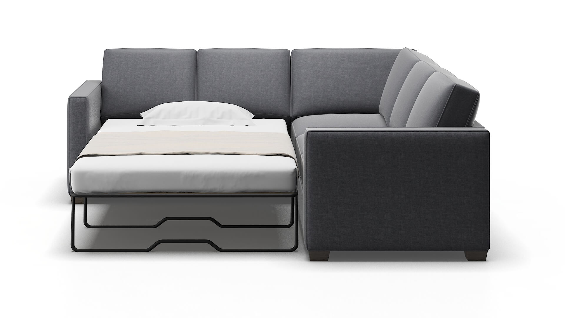 Calgary Notion Graphite Sectional Sleeper Espresso legs 1