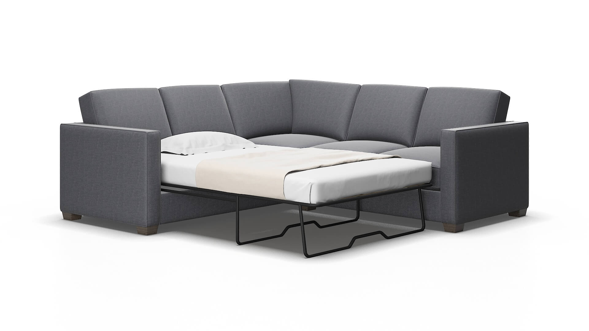 Calgary Notion Graphite Sectional Sleeper Espresso legs 2