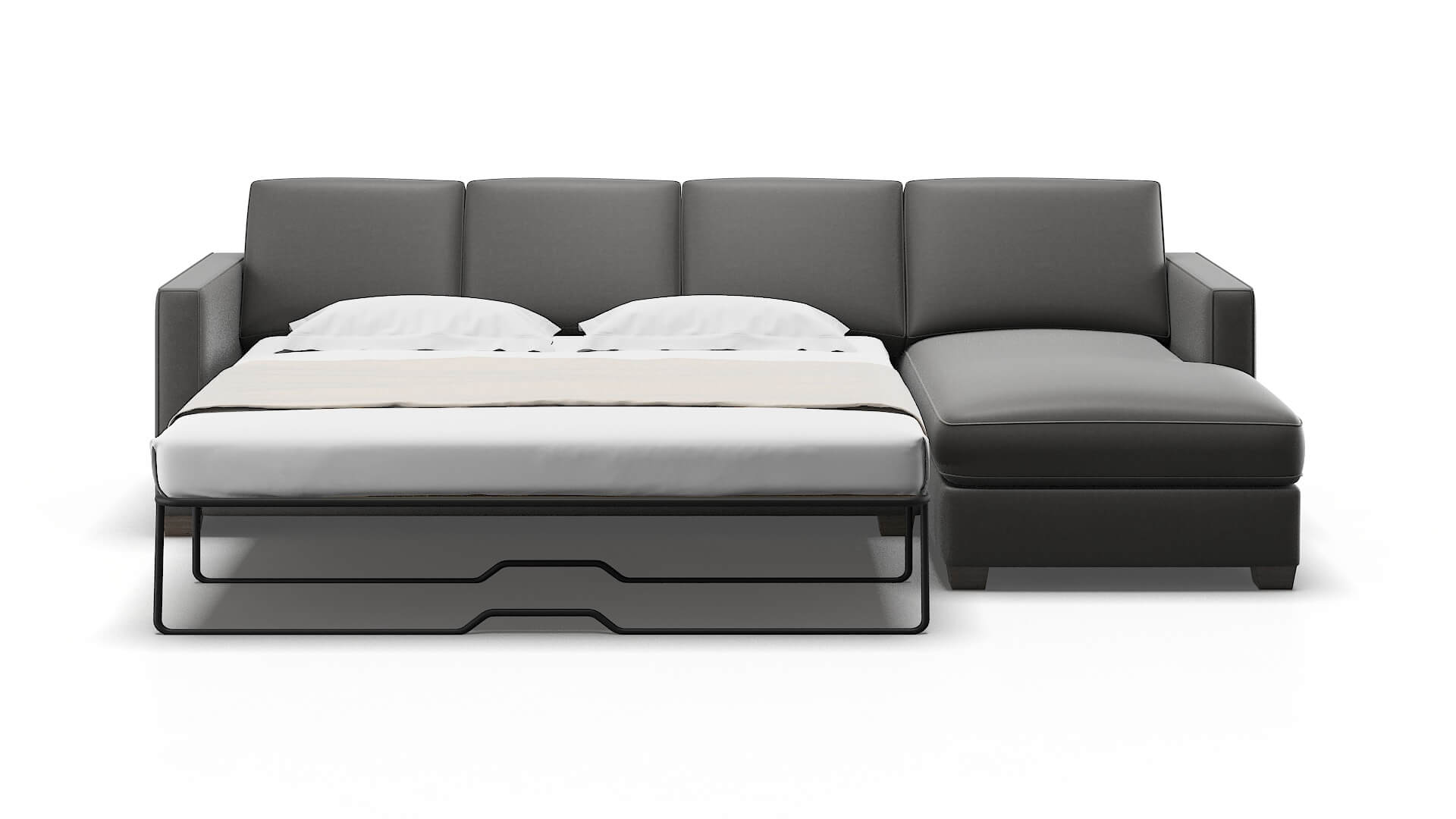 Calgary Oakley Charcoal Panel Sleeper Espresso legs 1