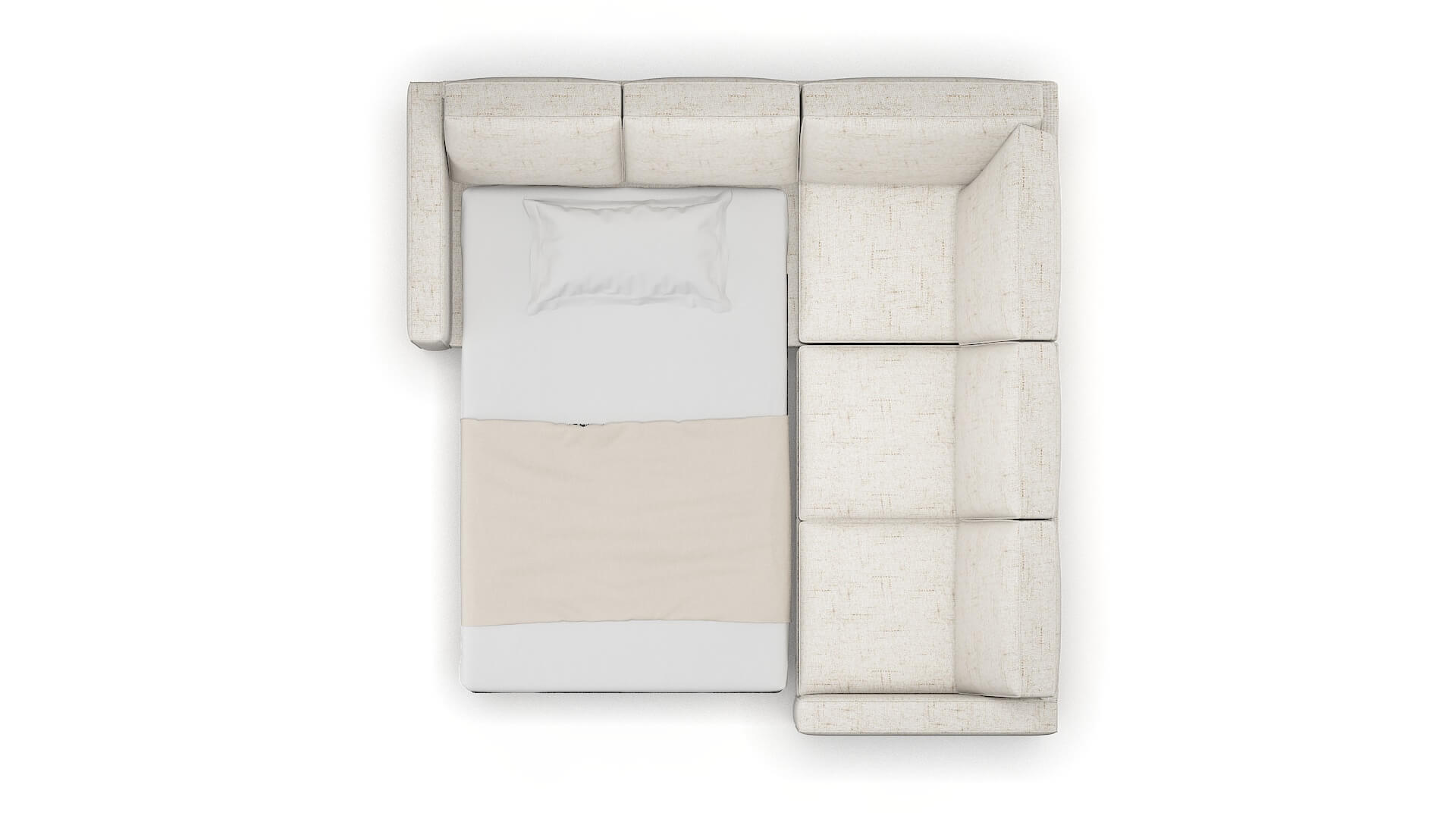 Calgary Oceanside Natural Sectional Sleeper Espresso legs 3