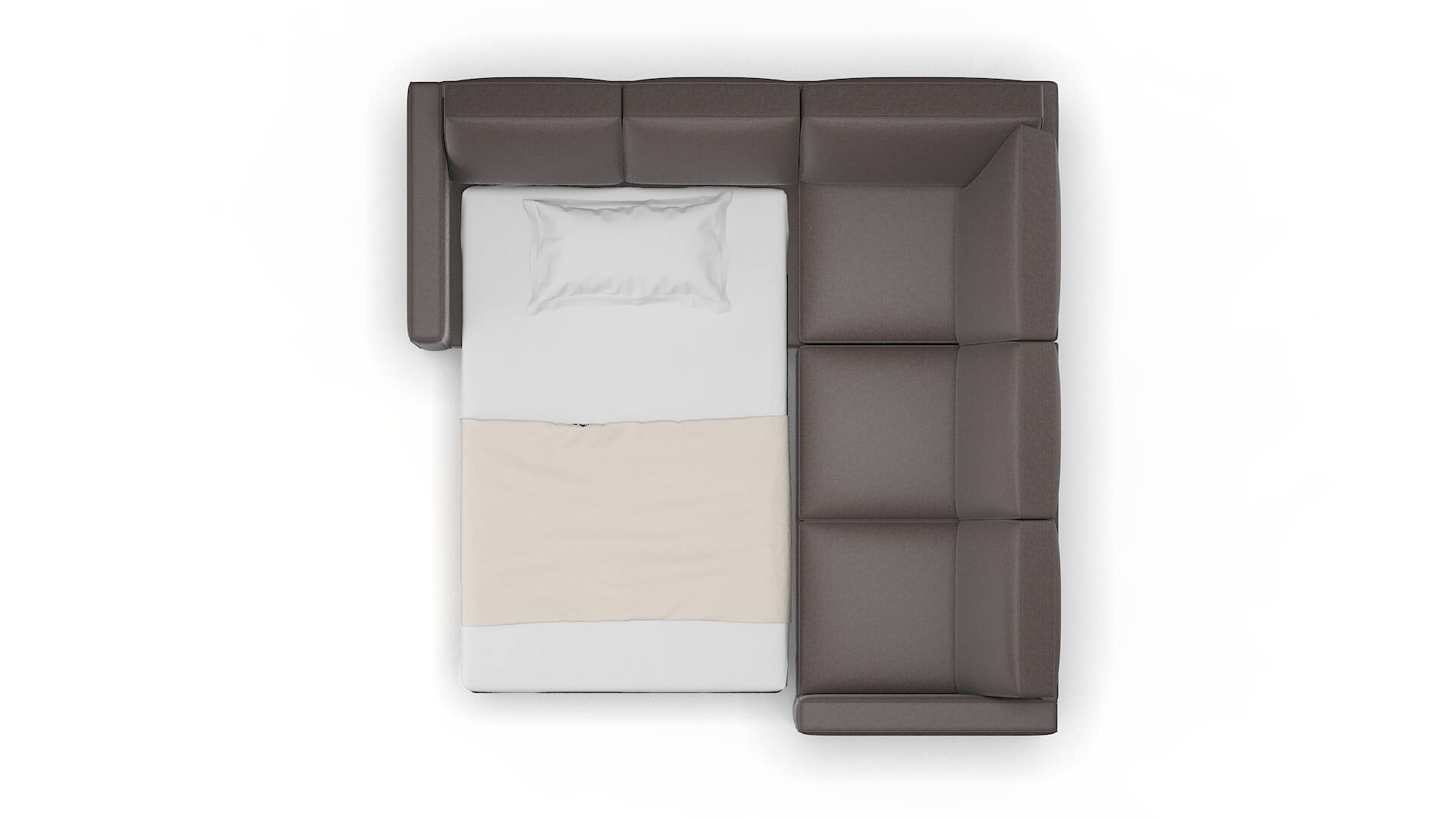 Calgary Oscar Chocolate Sectional Sleeper Espresso legs 3