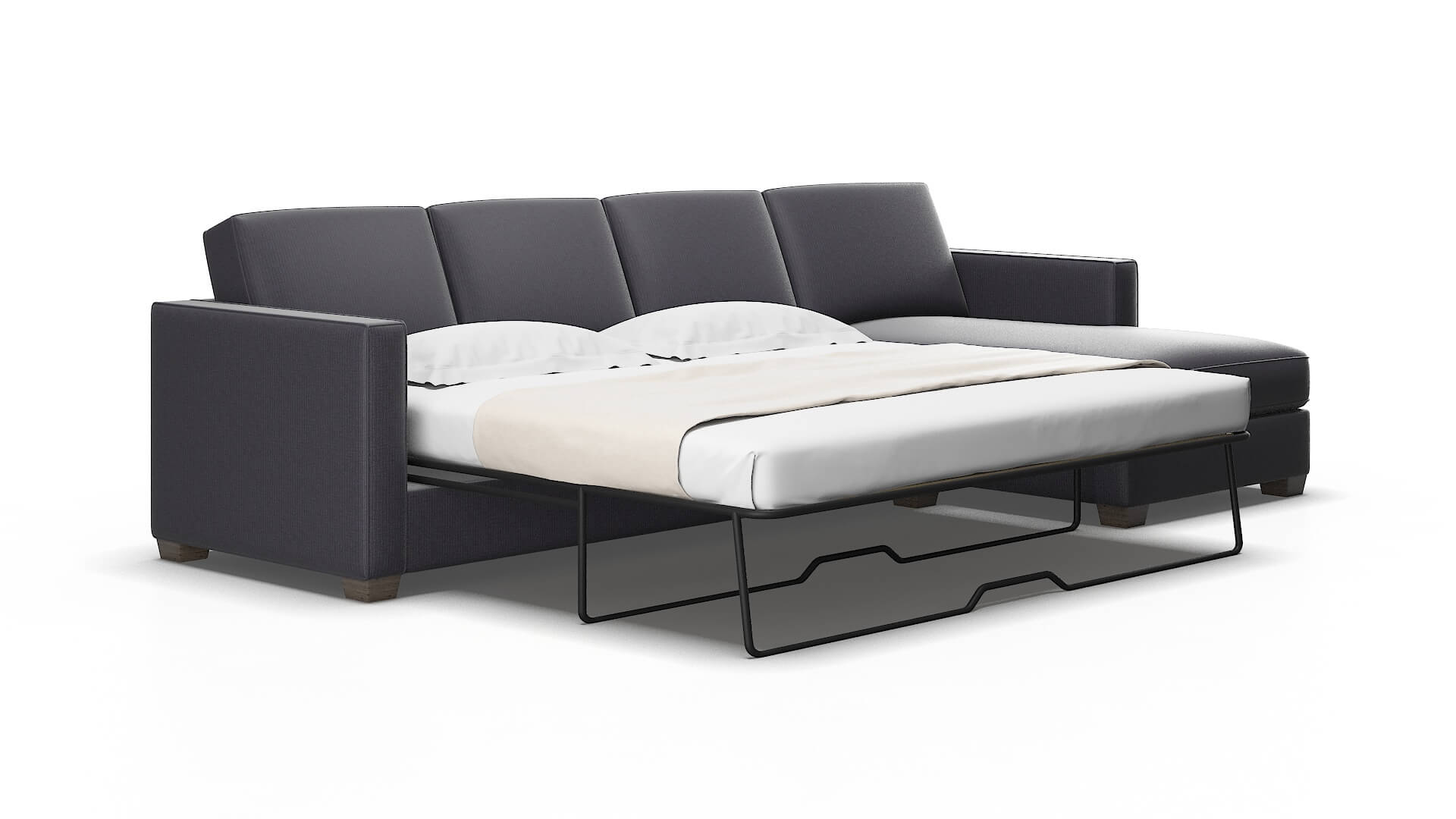 Calgary Parker charcoal Panel sleeper Espresso Legs  2