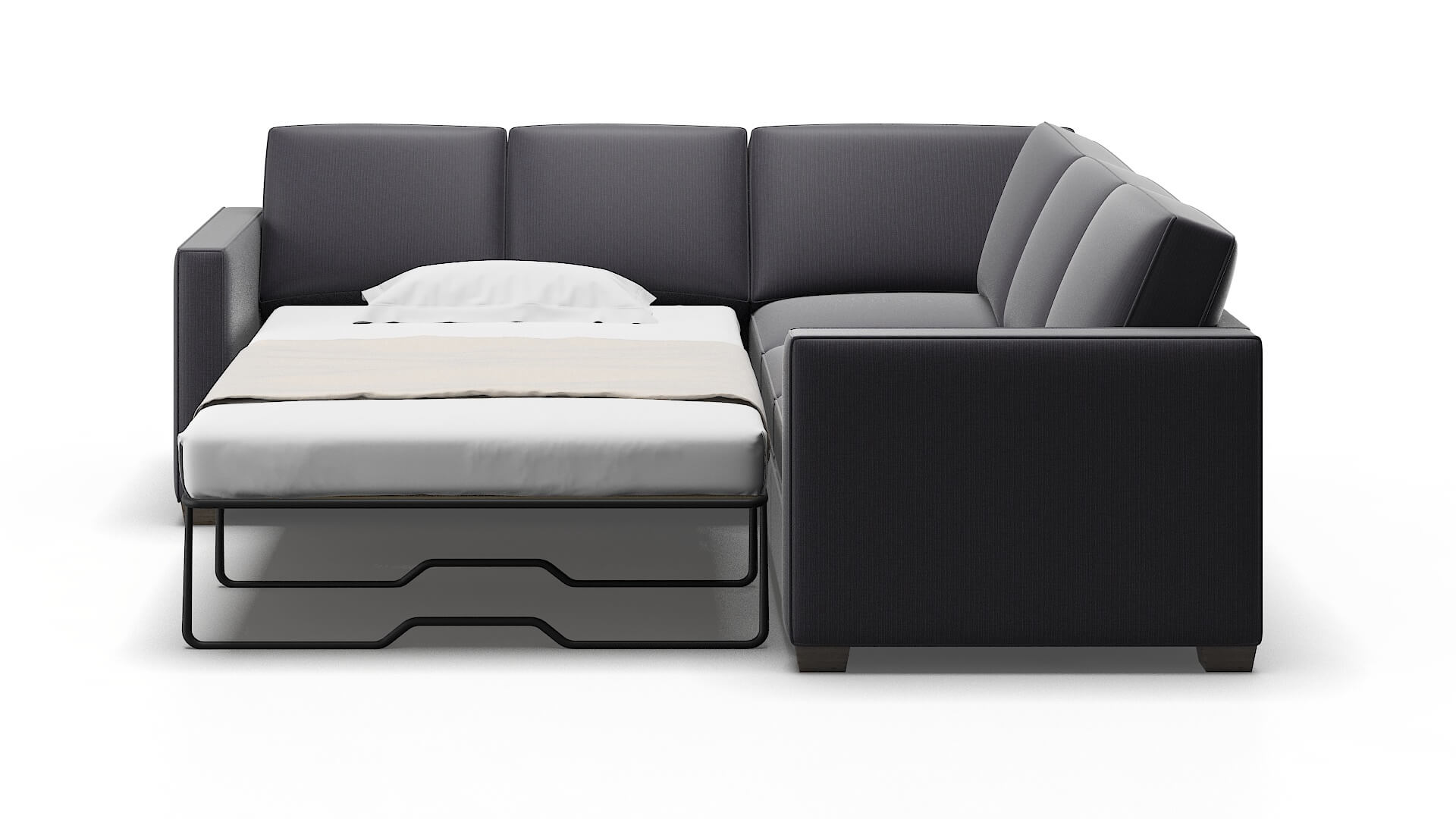 Calgary Parker Charcoal Sectional Sleeper Espresso legs 1