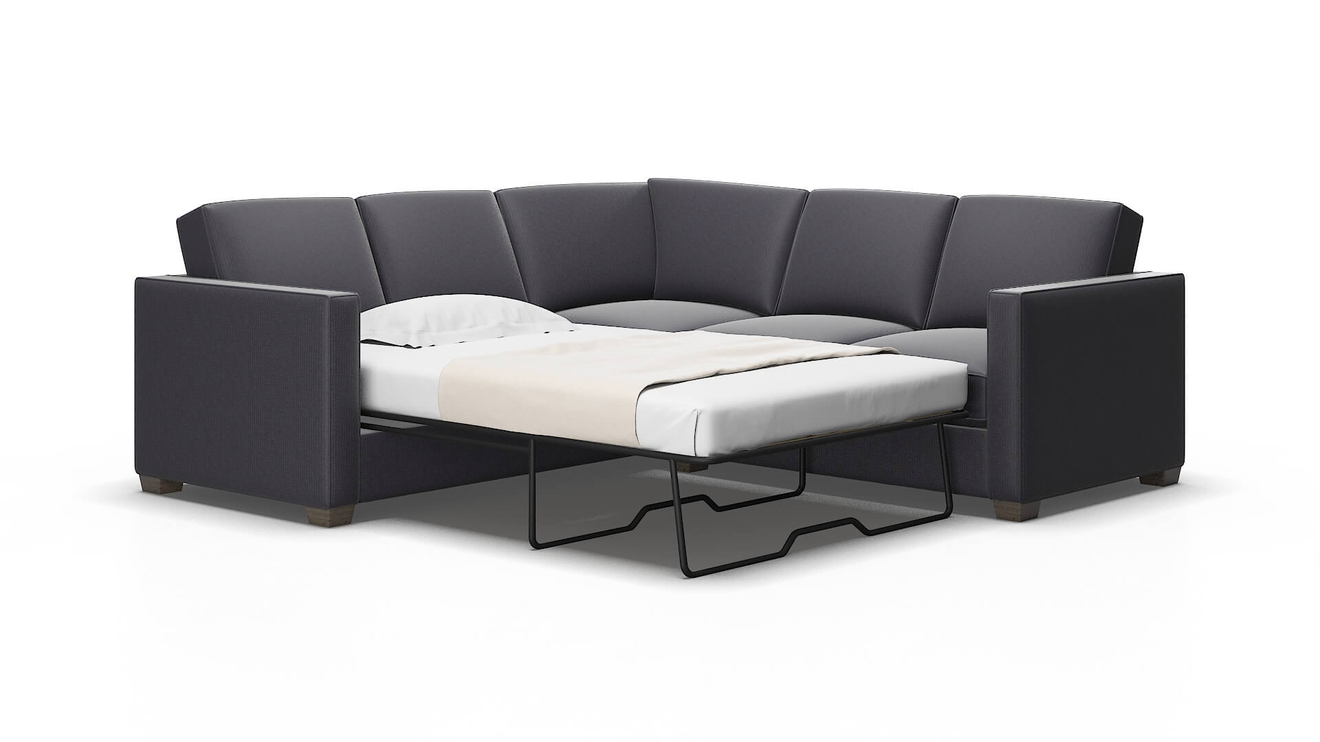 Calgary Parker charcoal Sectional sleeper Espresso Legs  2