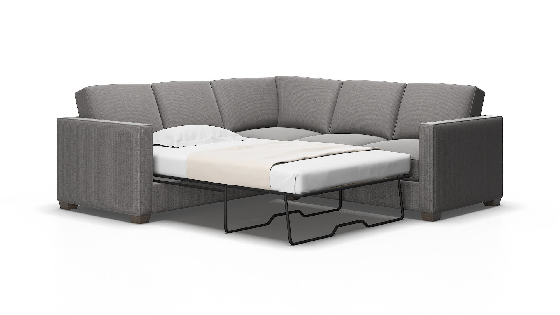 Calgary Parker Graphite Sectional Sleeper Espresso legs 2