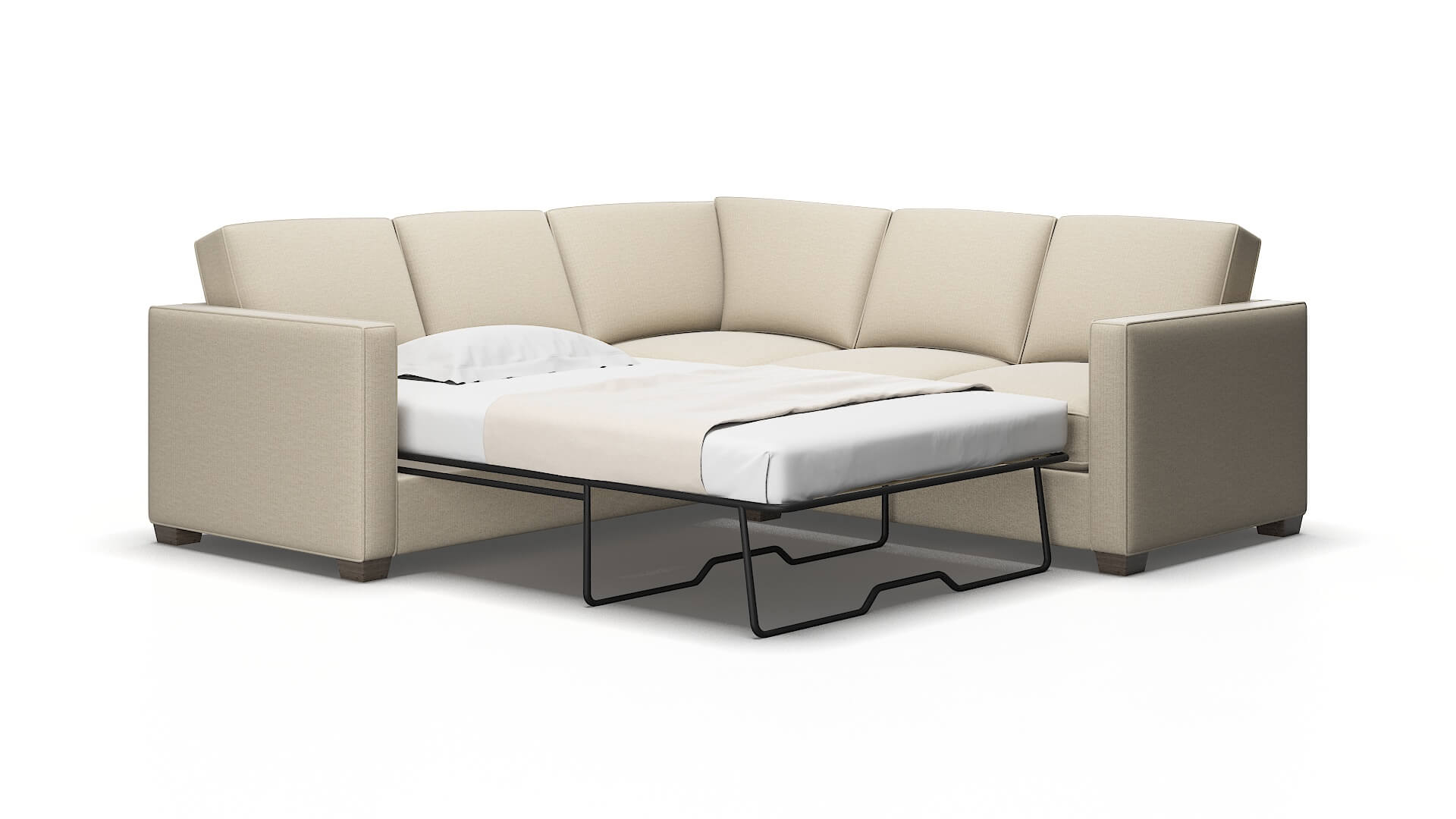 Calgary Parker linen Sectional sleeper Espresso Legs  2