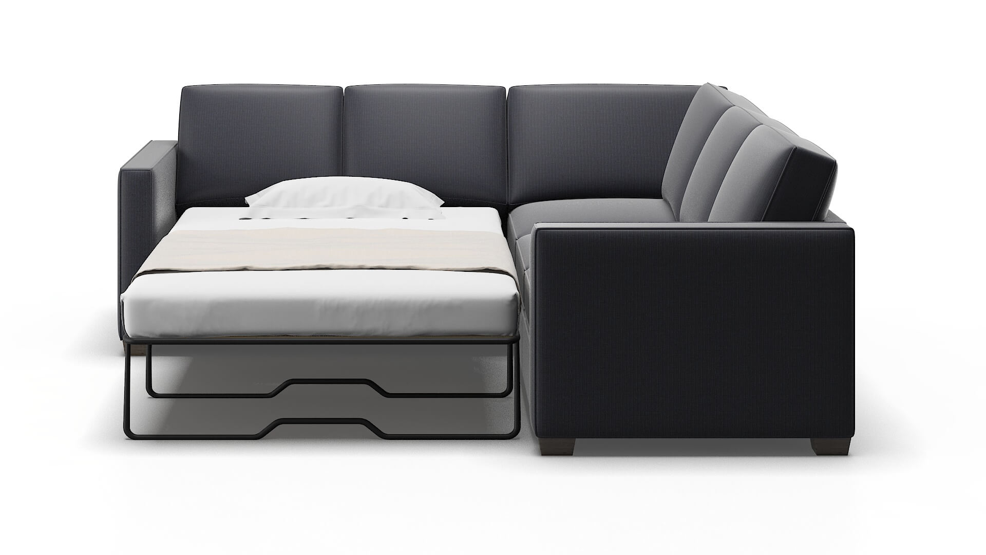 Calgary Parker Midnight Sectional Sleeper Espresso legs 1