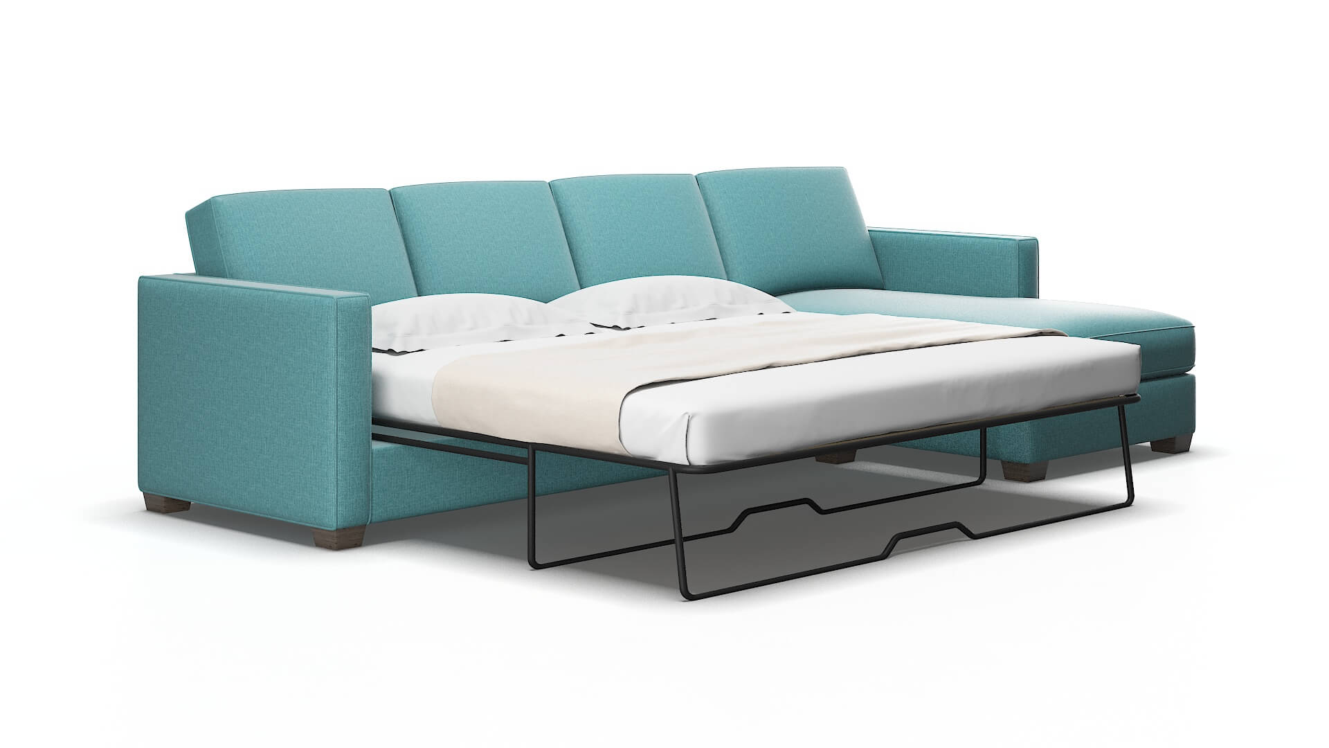 Calgary Parker Turquoise Panel Sleeper espresso legs 2