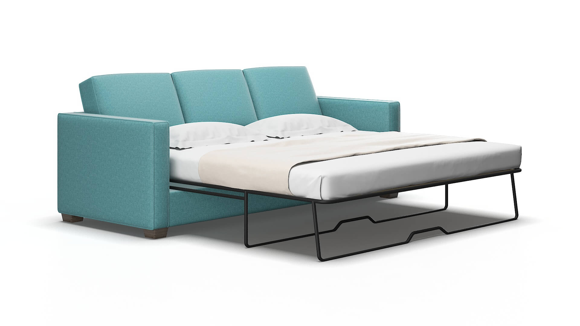 Calgary Parker Turquoise Sofa Sleeper espresso legs 2