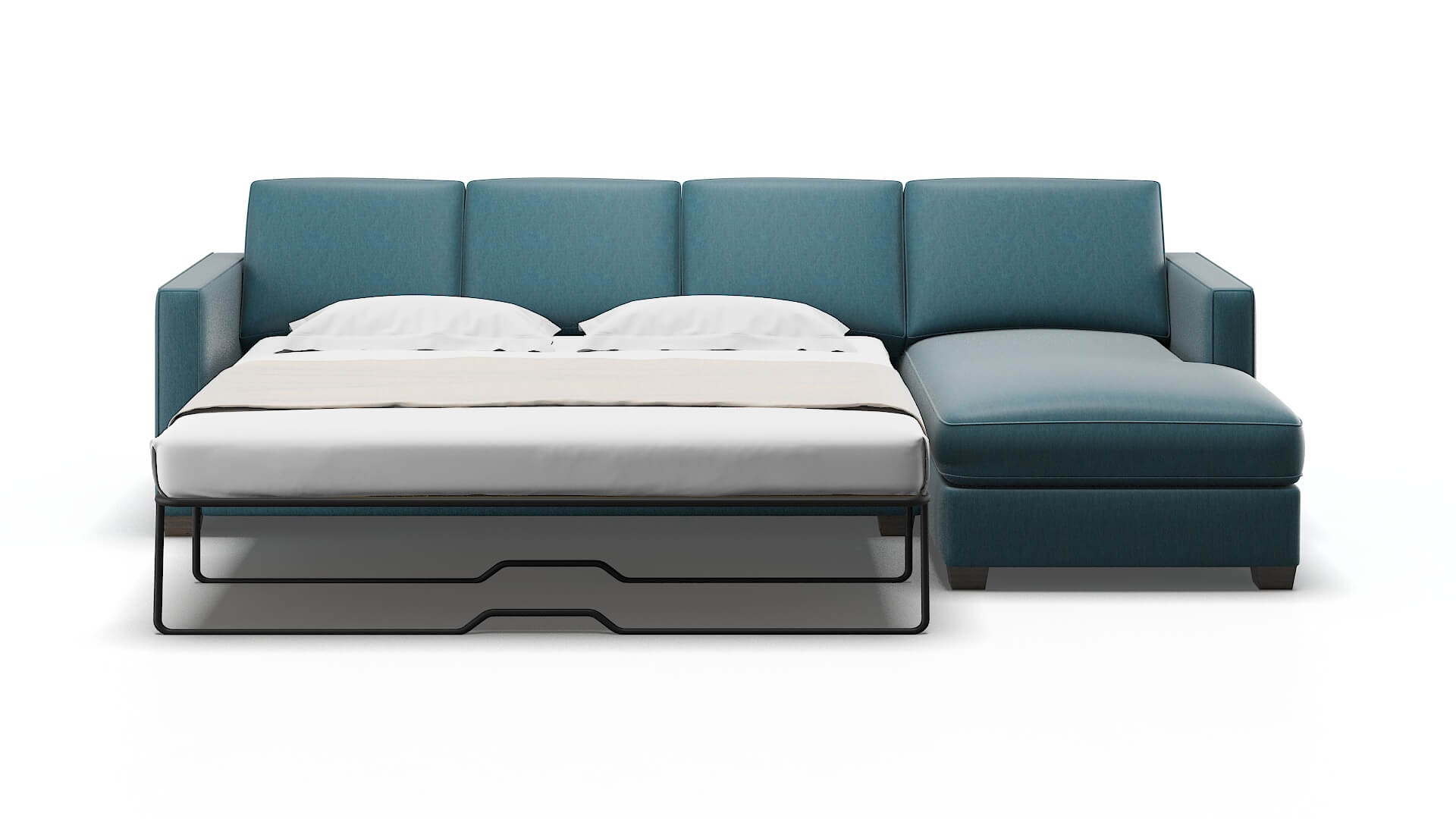 Calgary Portland Prussian Panel Sleeper Espresso legs 1