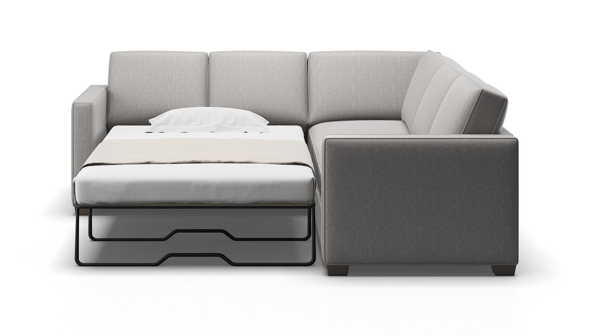 Calgary Prime Ash Sectional Sleeper Espresso legs 1