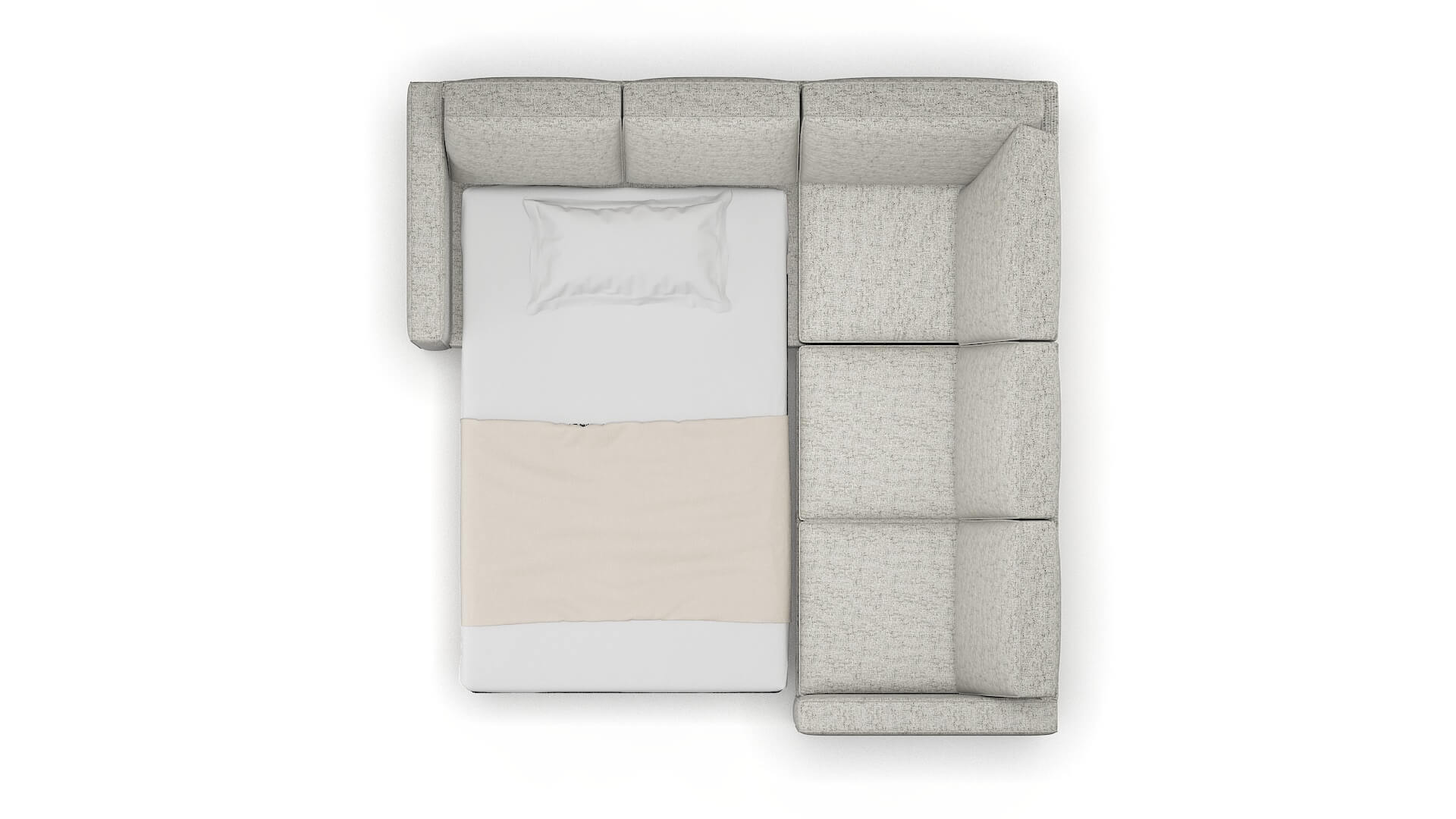 Calgary Prime Gravel Sectional Sleeper Espresso legs 3