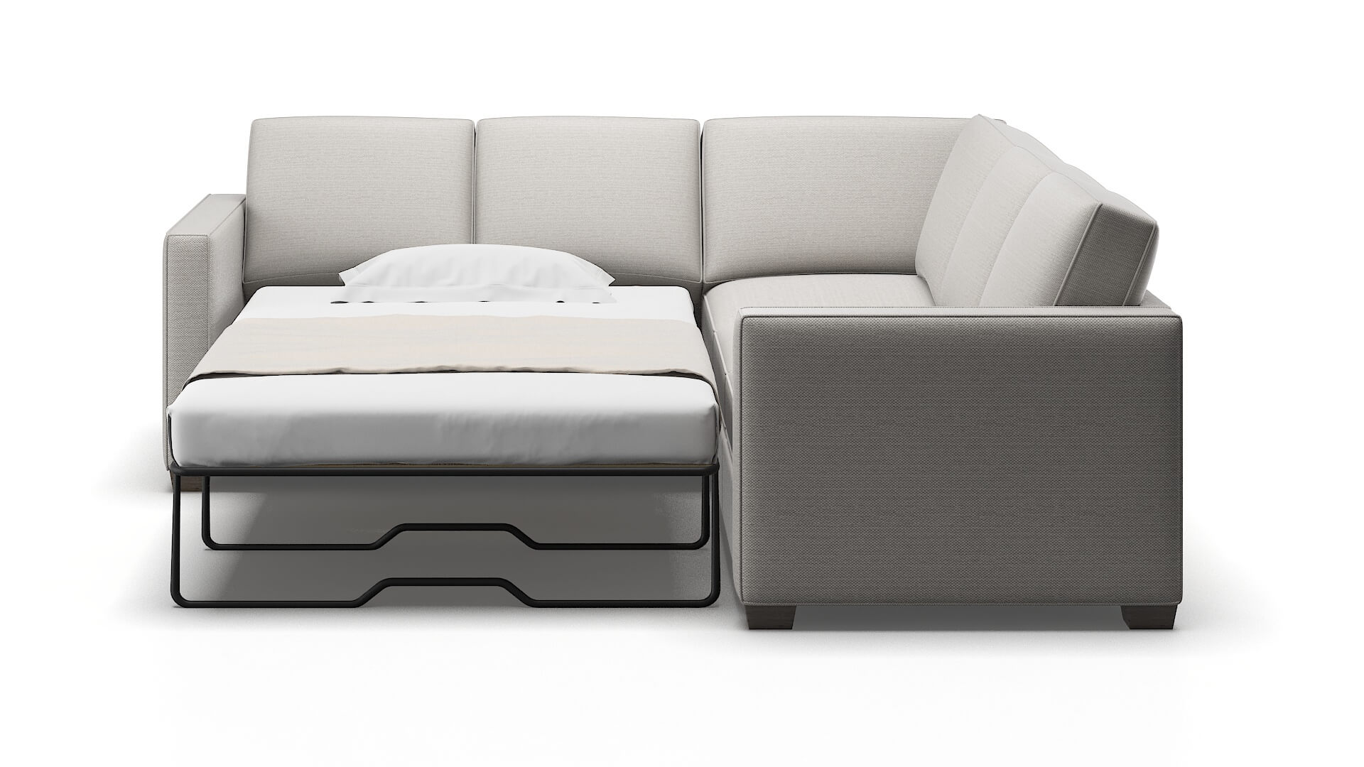 Calgary Redondo Stone Sectional Sleeper Espresso legs 1