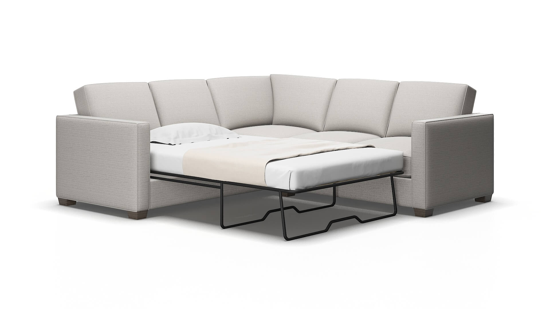 Calgary Redondo stone Sectional sleeper Espresso Legs  2