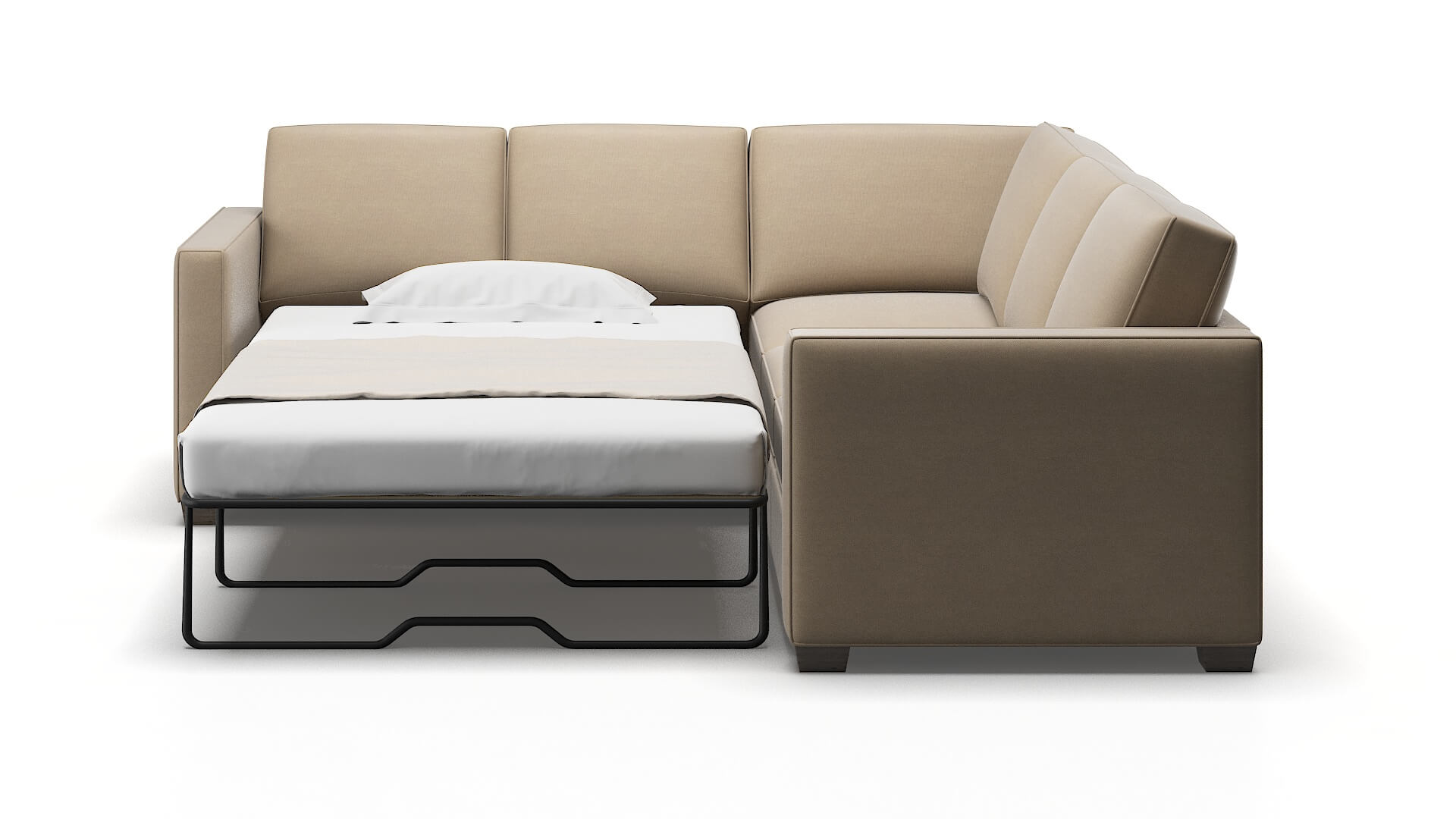 Calgary Rocket Cappuccino Sectional Sleeper Espresso legs 1