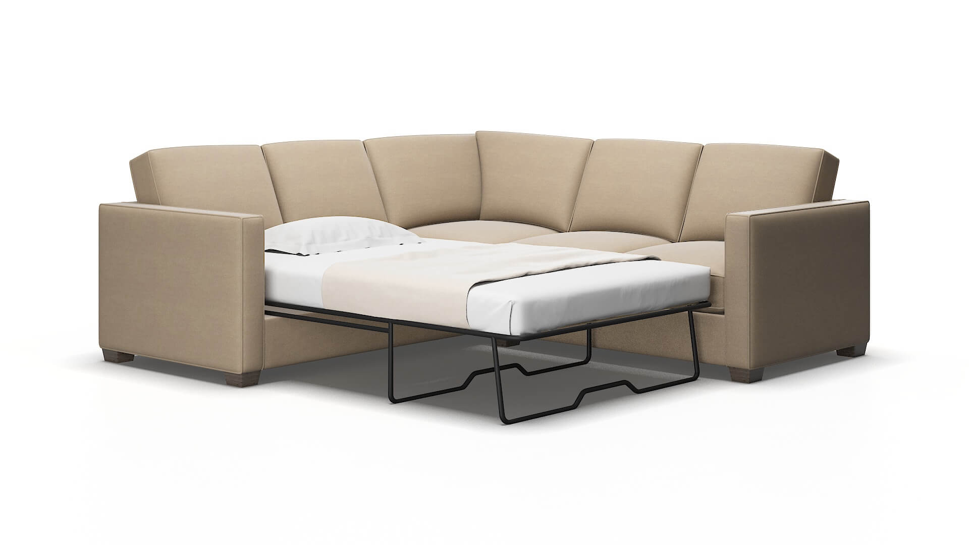 Calgary Rocket Cappuccino Sectional Sleeper Espresso legs 2