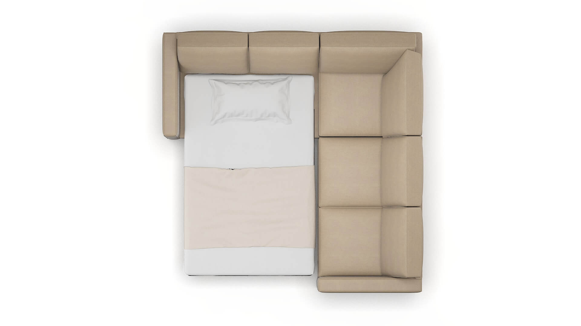 Calgary Rocket Cappuccino Sectional Sleeper Espresso legs 3