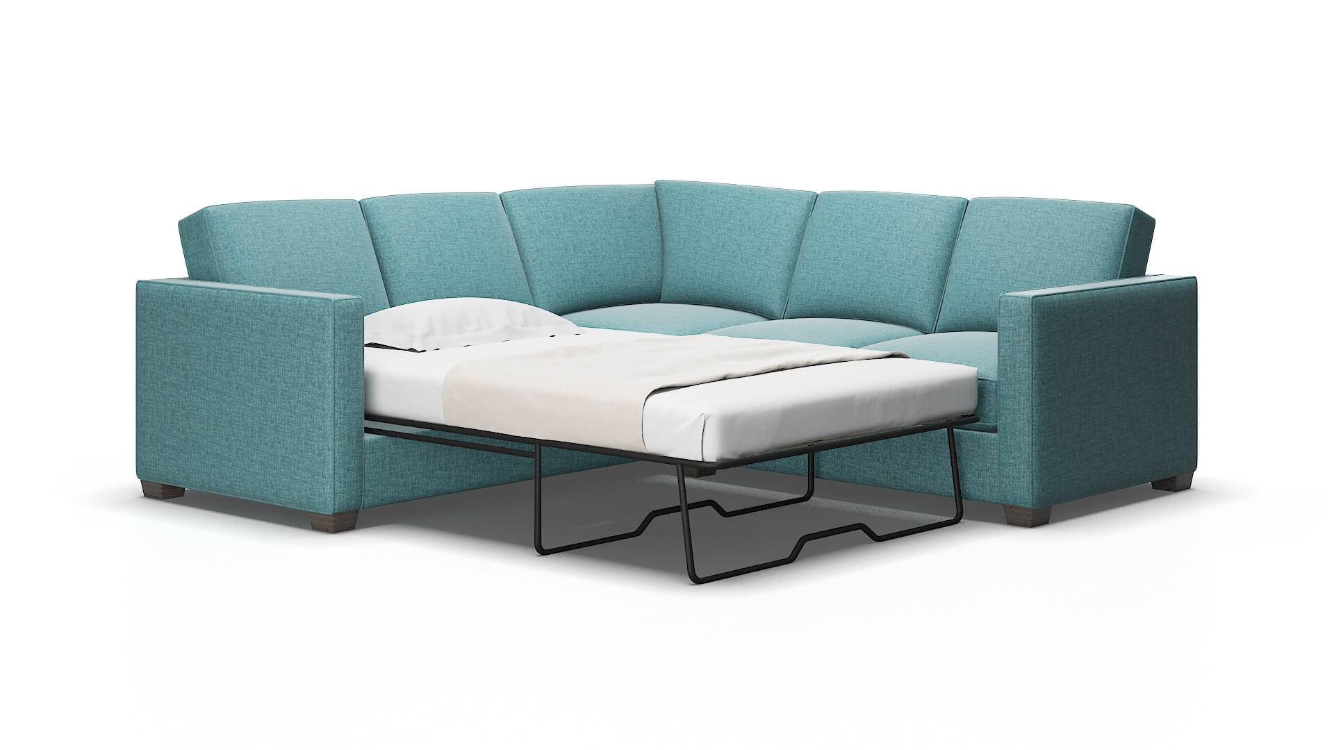 Calgary Rocket peacock Sectional sleeper Espresso Legs  2