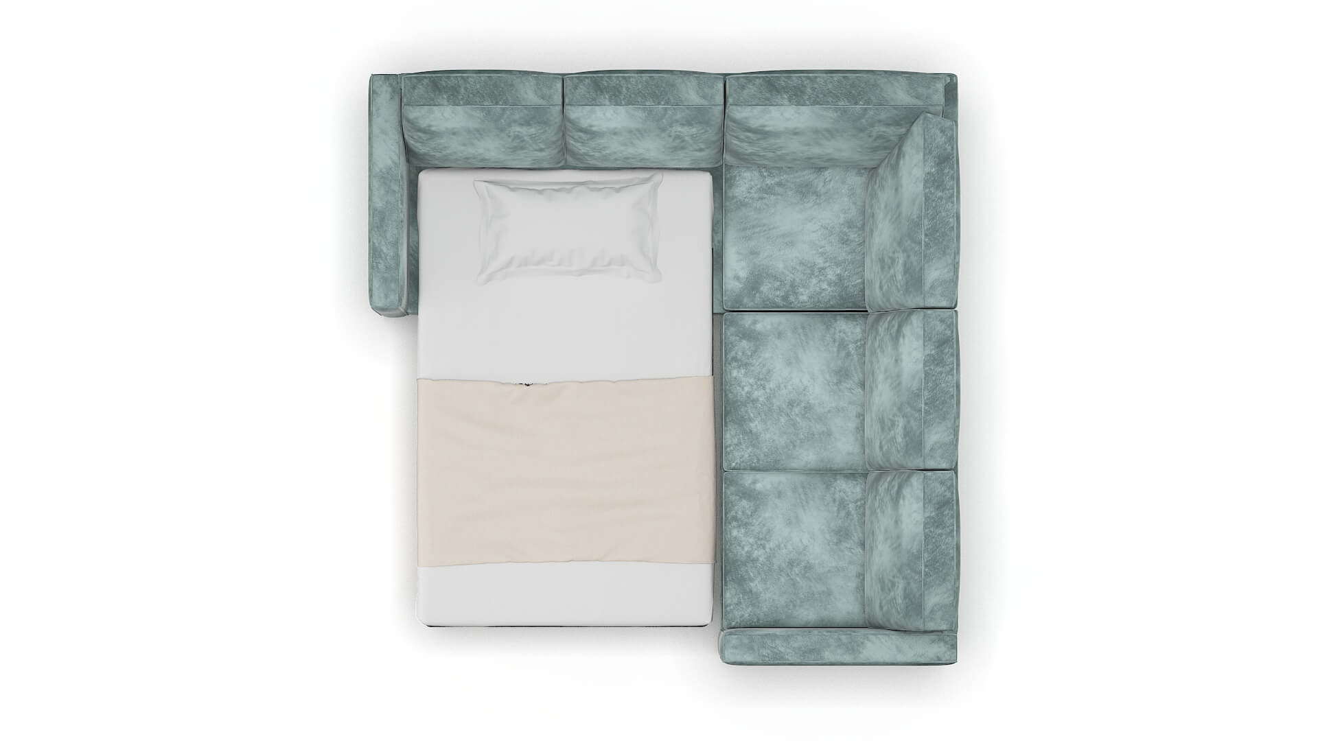 Calgary Royale Cloud Sectional Sleeper Espresso legs 3