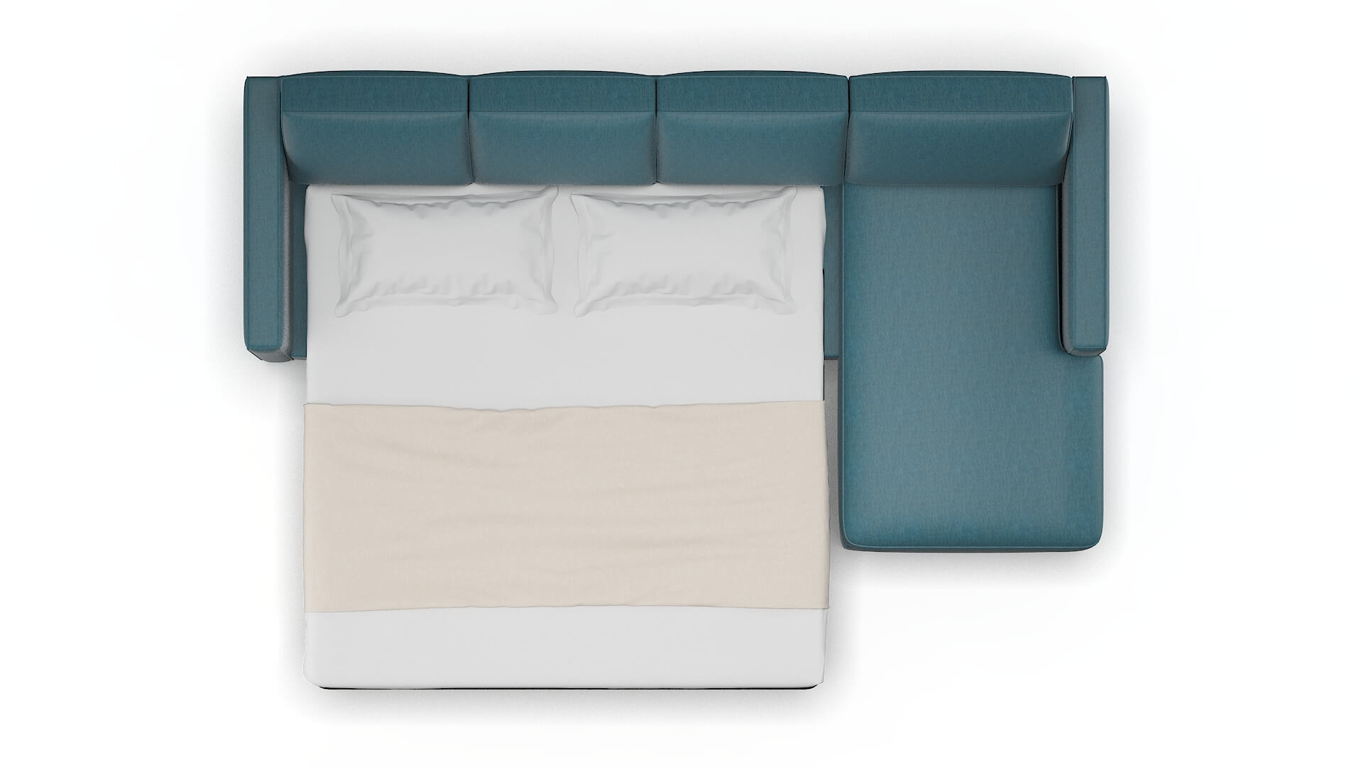 Calgary Royale Electric_blue Panel Sleeper Espresso legs 3