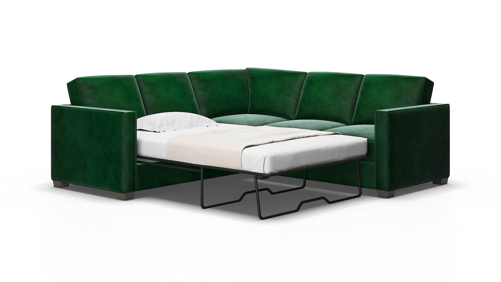 Calgary Royale evergreen Sectional sleeper Espresso Legs  2