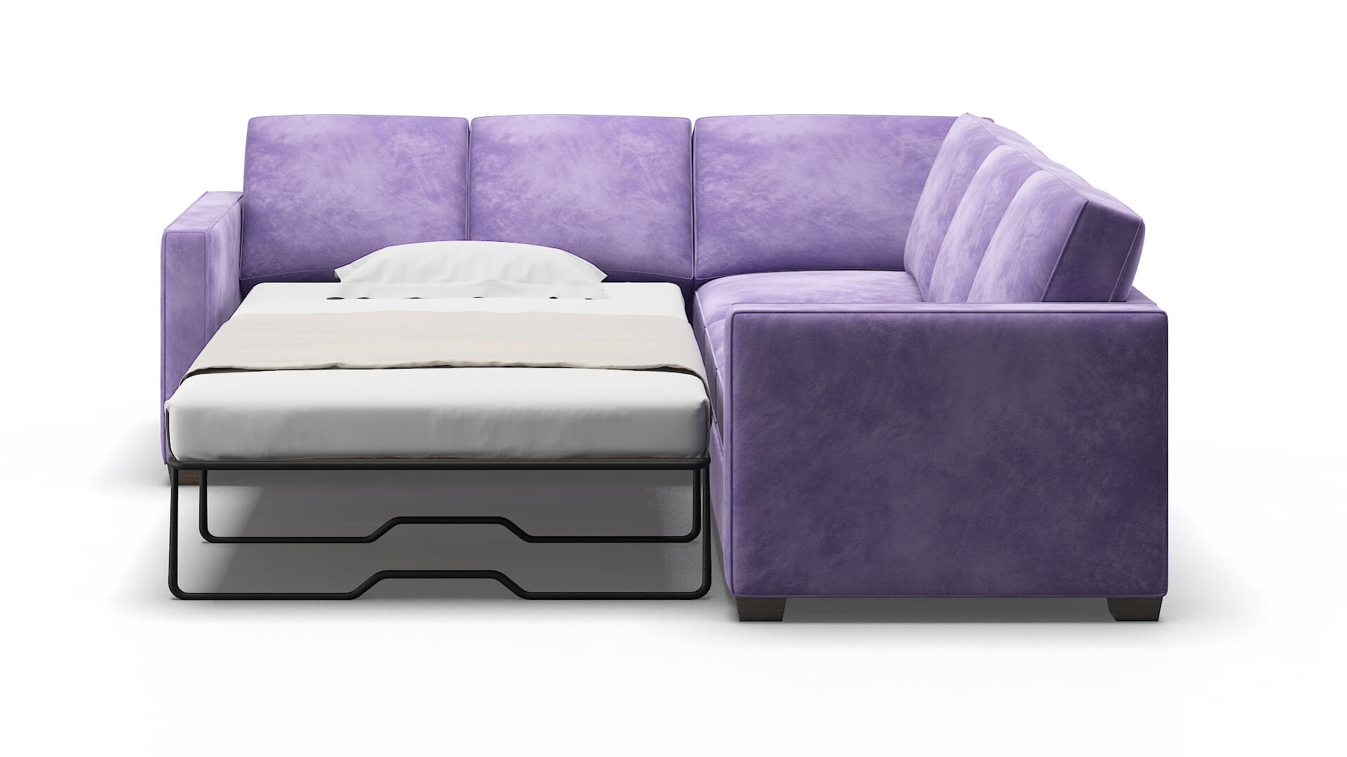 Calgary Royale Lavender Sectional Sleeper Espresso legs 1