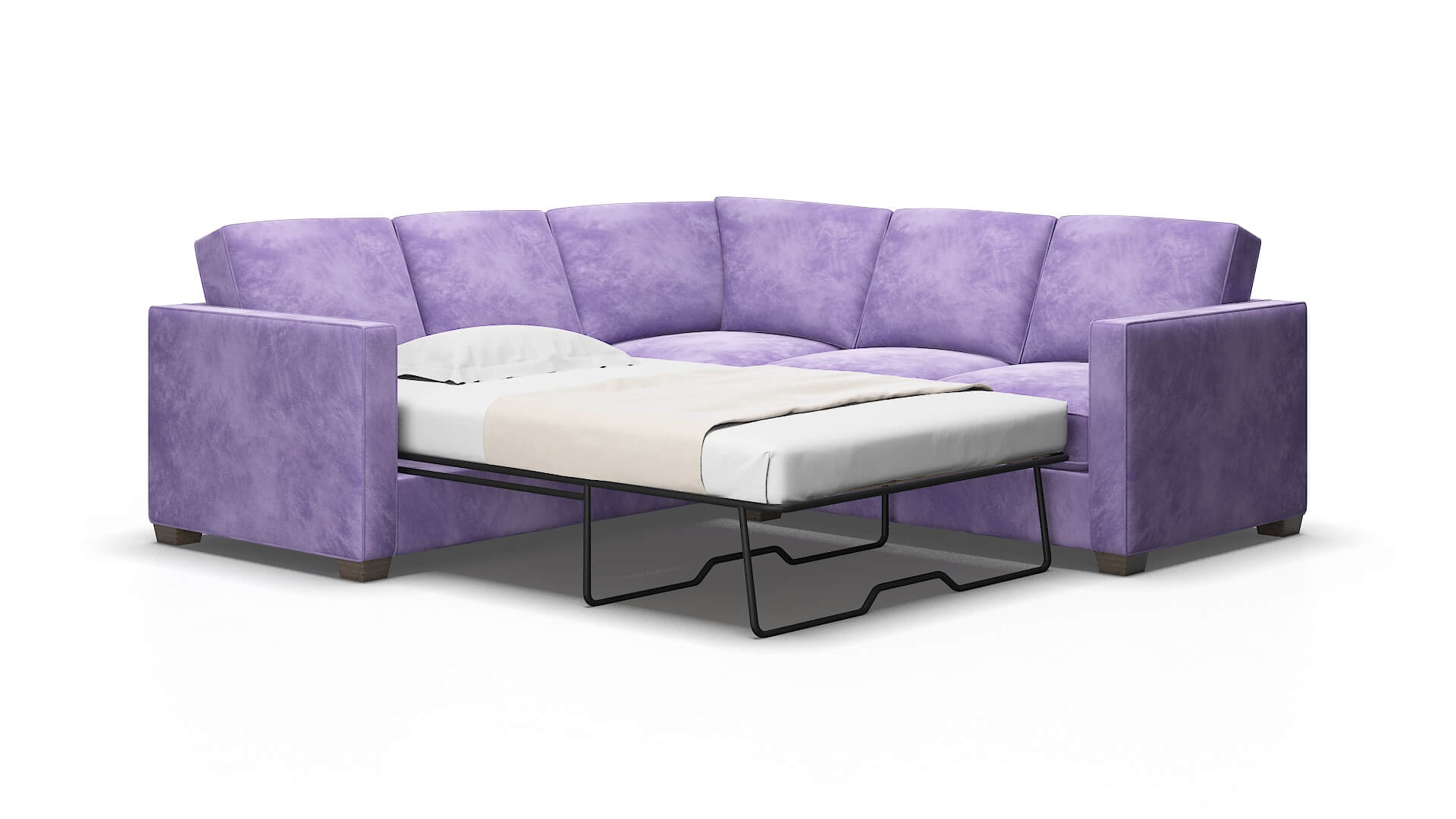 Calgary Royale lavender Sectional sleeper Espresso Legs  2