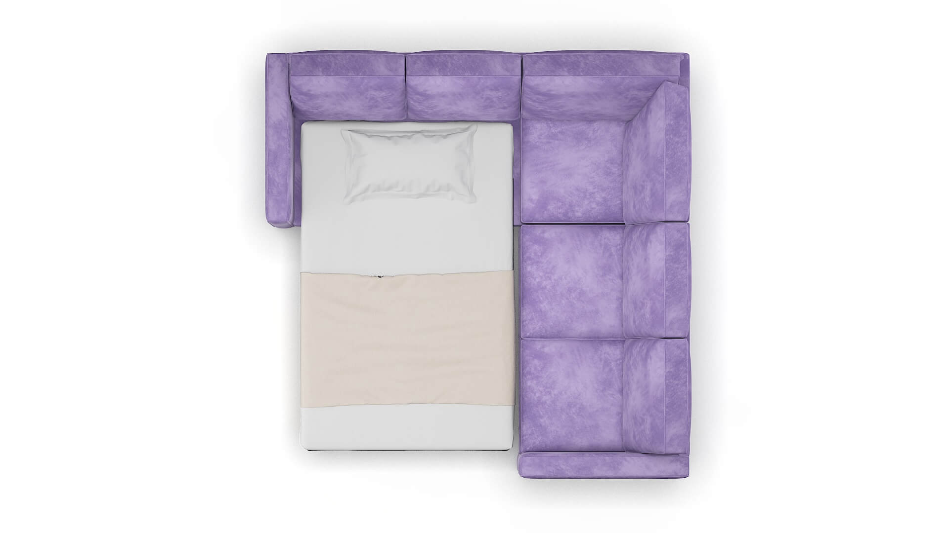 Calgary Royale Lavender Sectional Sleeper Espresso legs 3