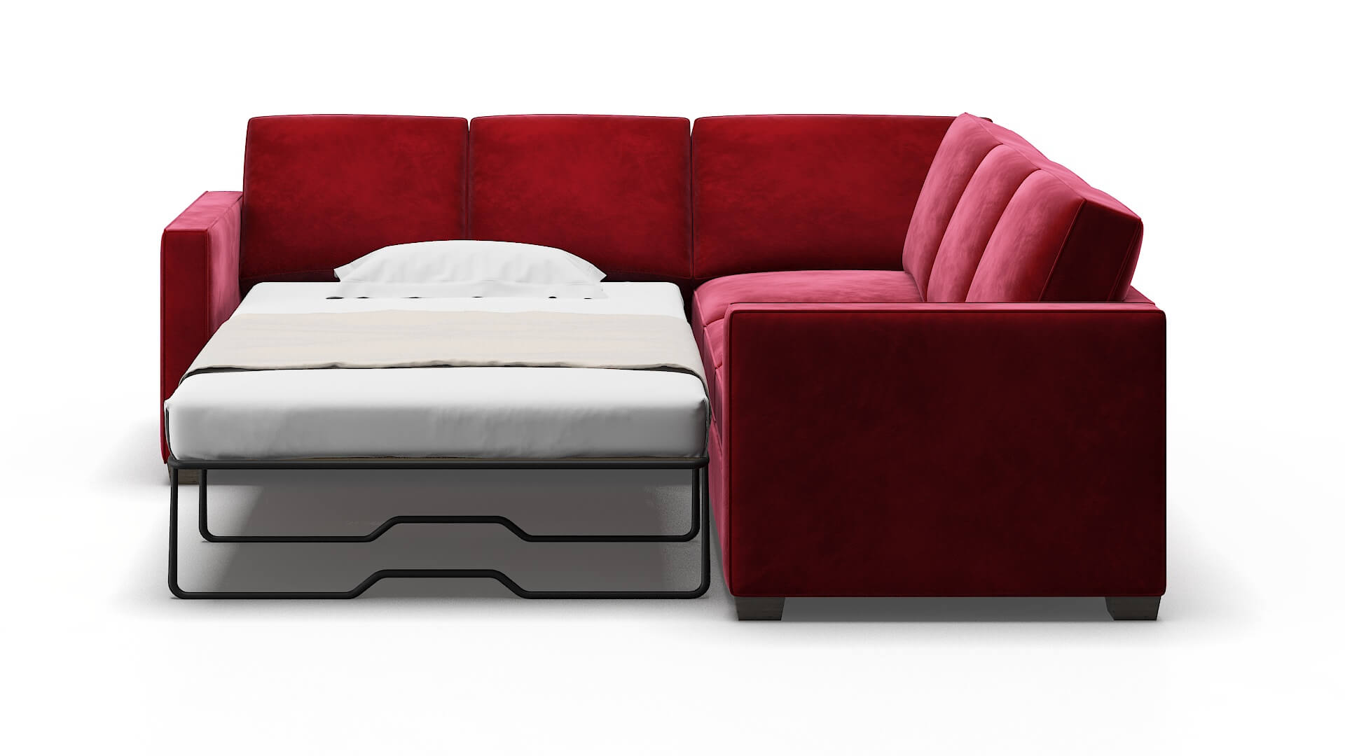 Calgary Royale Ruby Sectional Sleeper Espresso legs 1