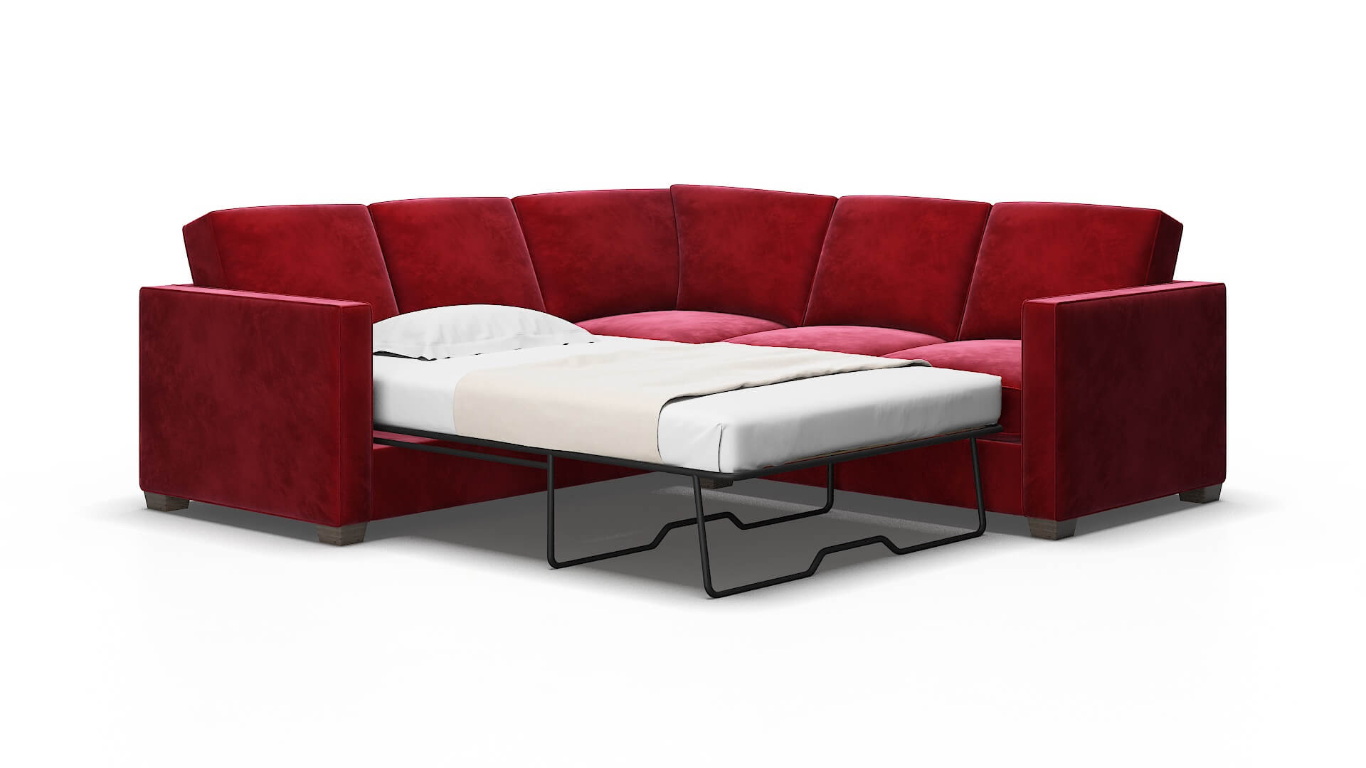 Calgary Royale Ruby Sectional Sleeper Espresso legs 2