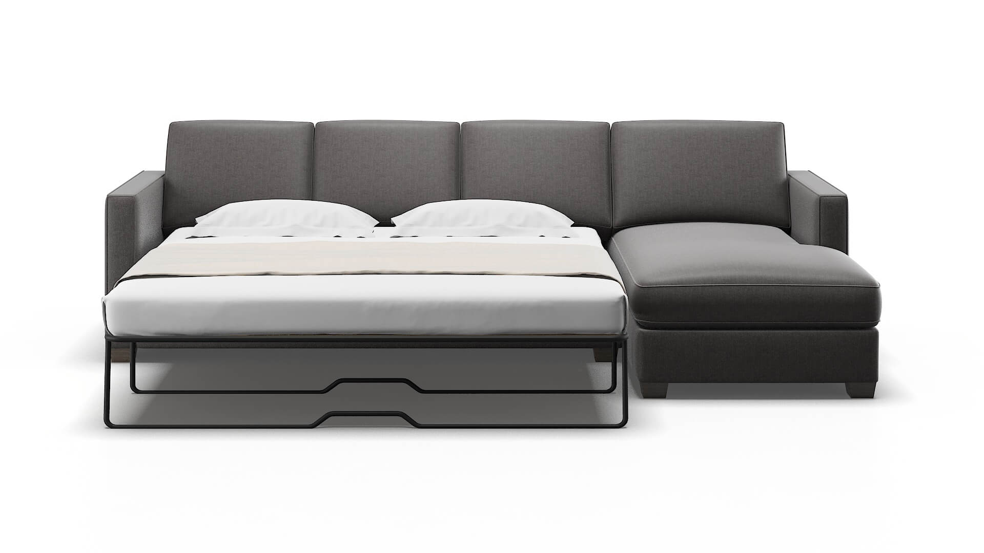 Calgary Sasha Grey Panel Sleeper Espresso legs 1