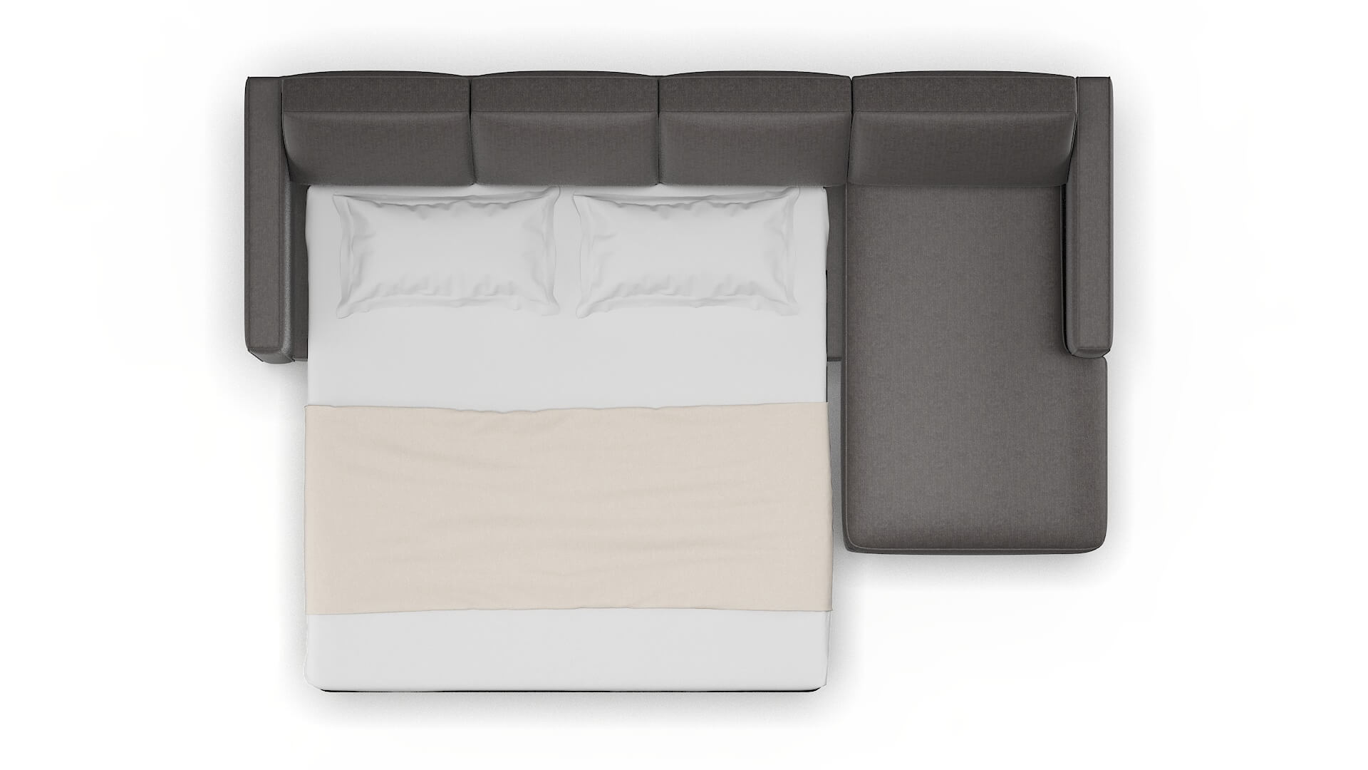 Calgary Sasha Grey Panel Sleeper Espresso legs 3