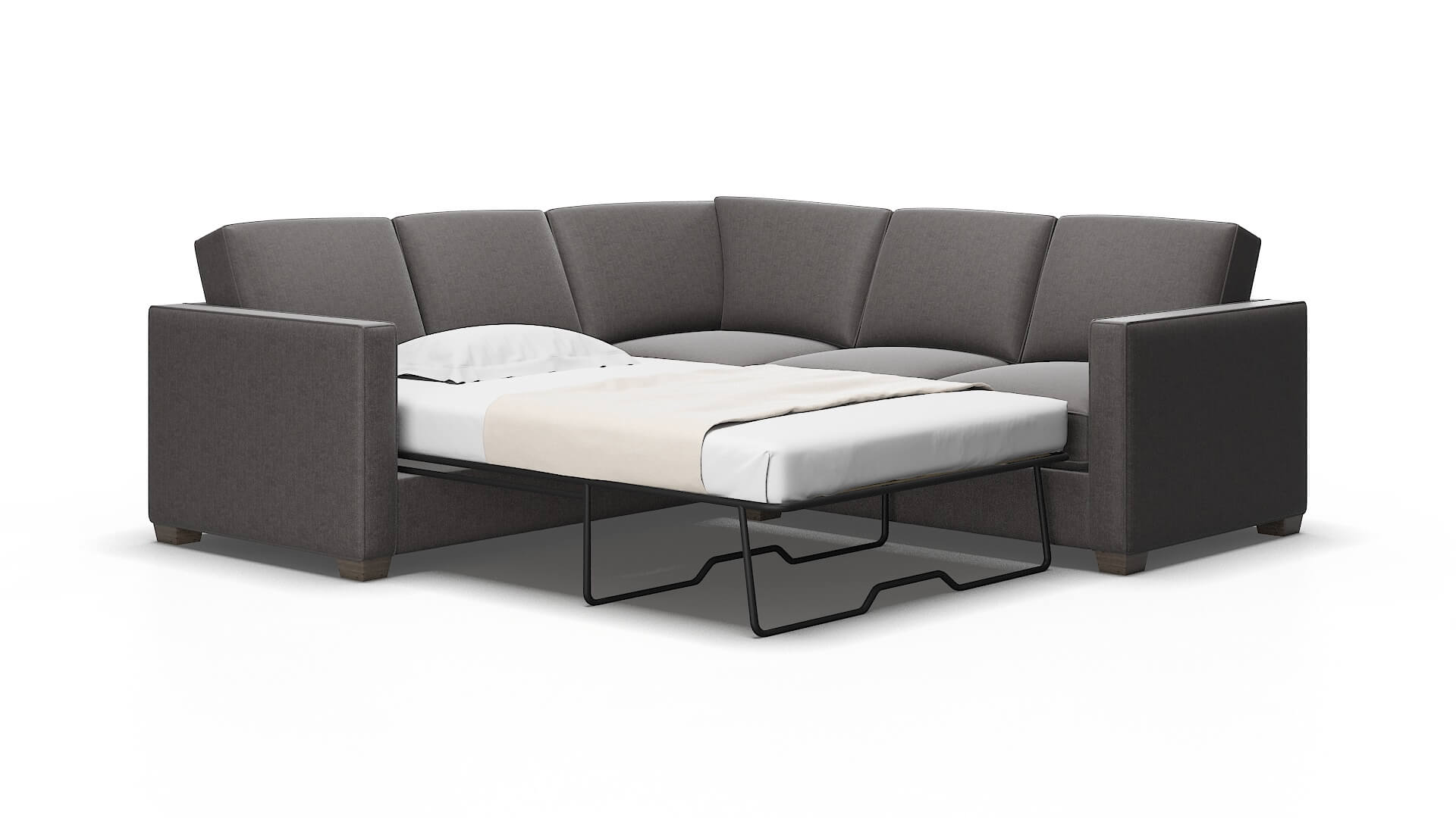 Calgary Sasha grey Sectional sleeper Espresso Legs  2