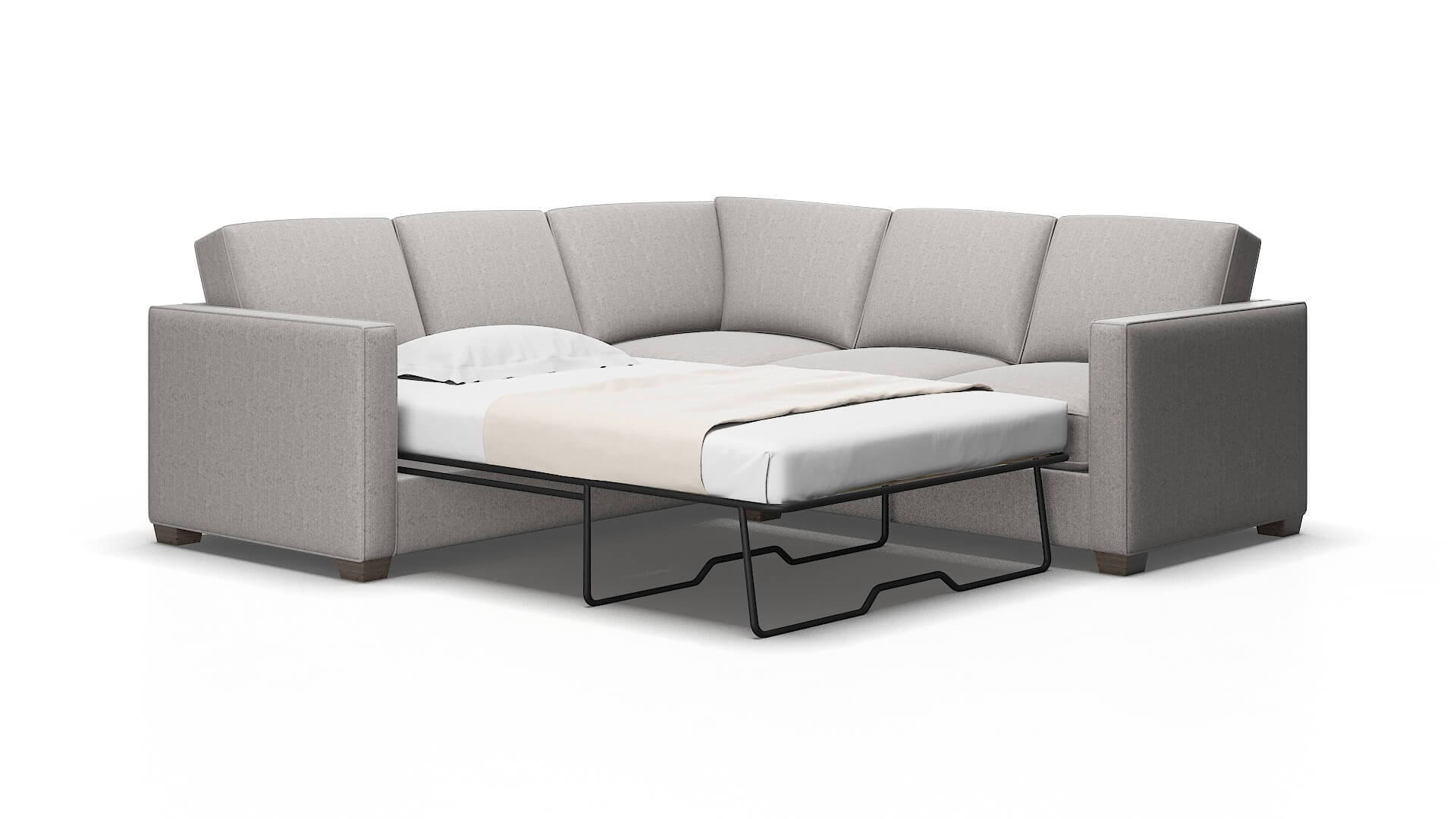 Calgary Sasha Silver Sectional Sleeper Espresso legs 2