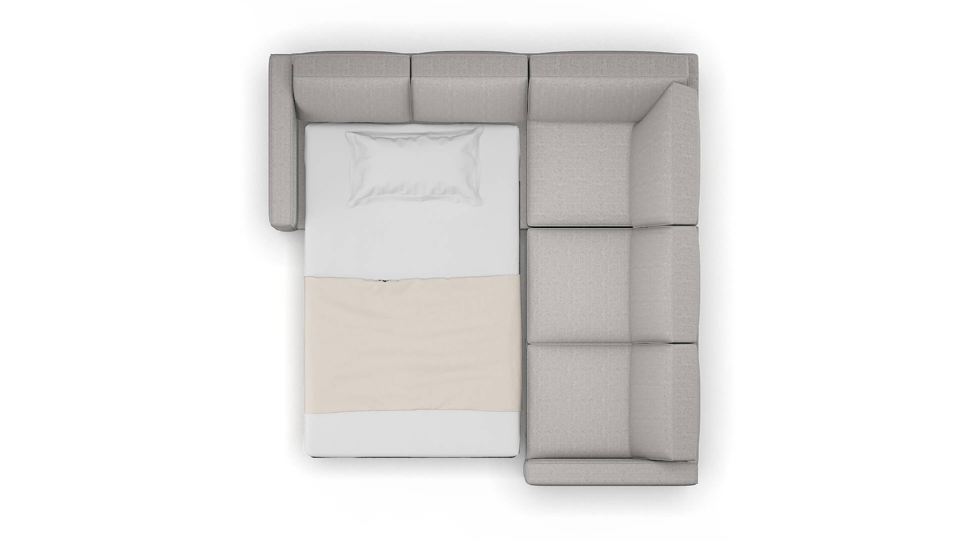 Calgary Sasha Silver Sectional Sleeper Espresso legs 3