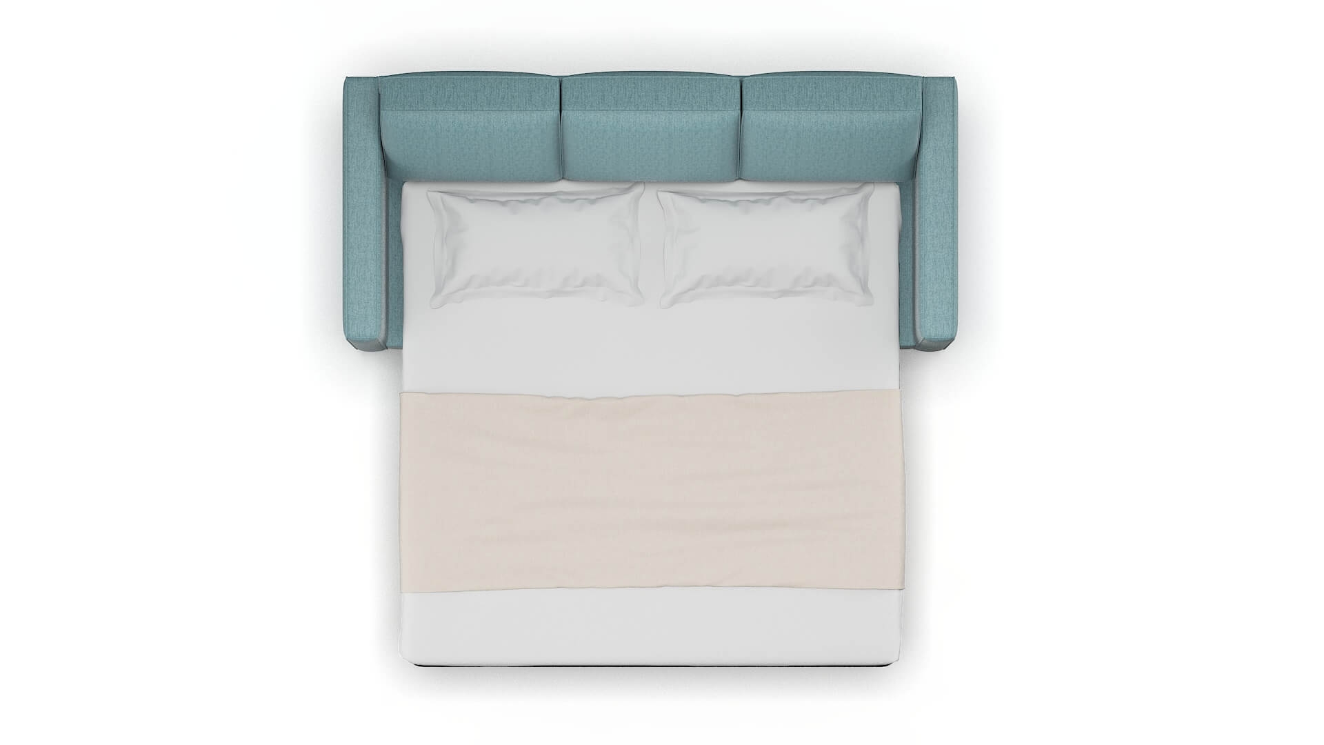 Calgary Sasha Teal Sofa Sleeper Espresso legs 3