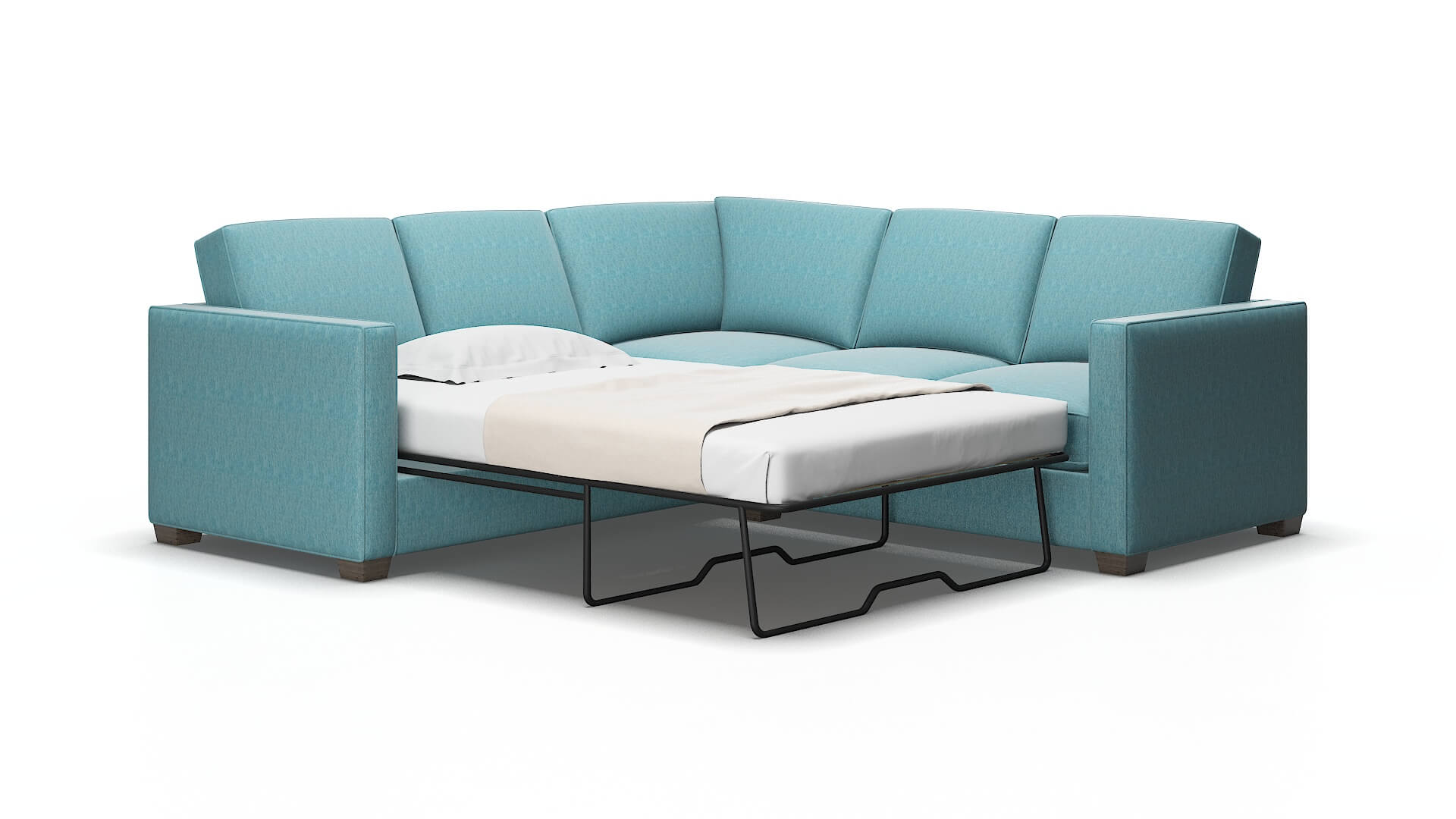 Calgary Sorrento denim Sectional sleeper Espresso Legs  2