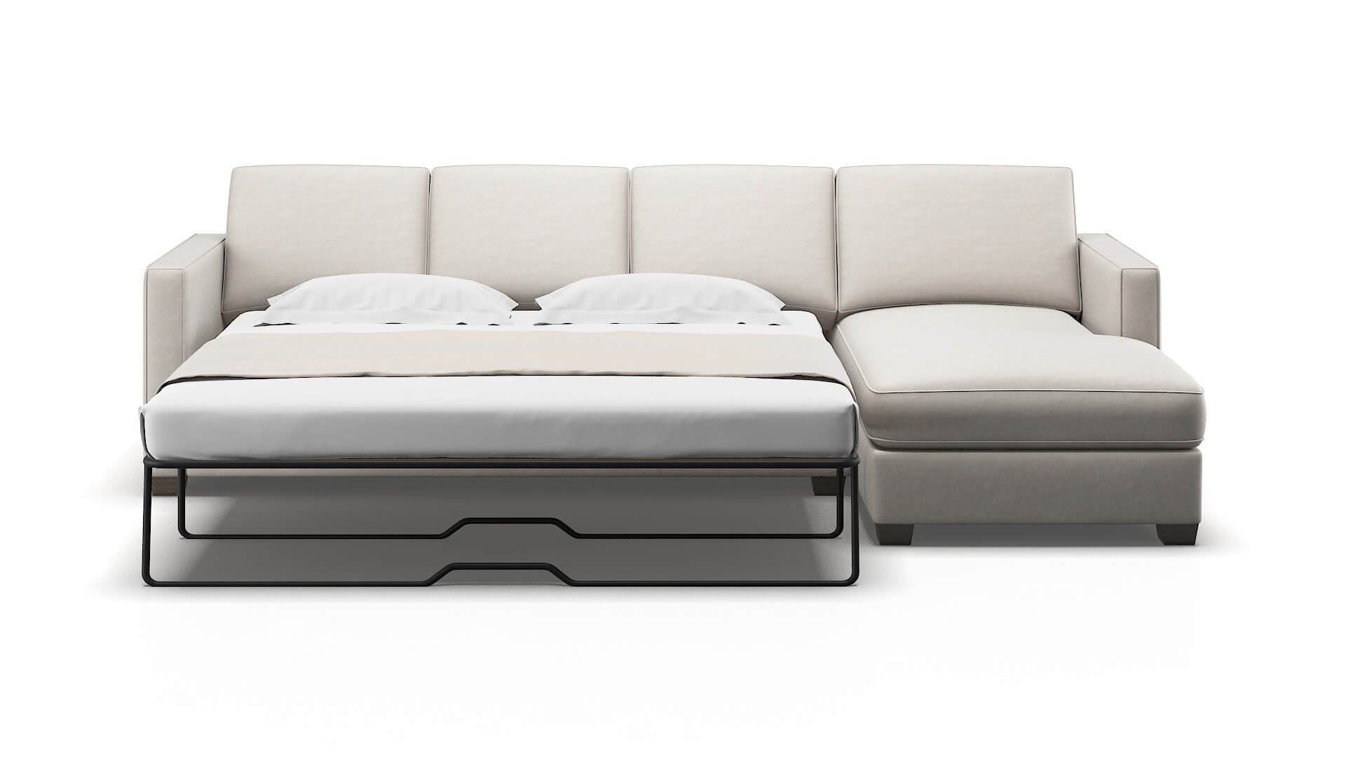 Calgary Suave Dove Panel Sleeper Espresso legs 1