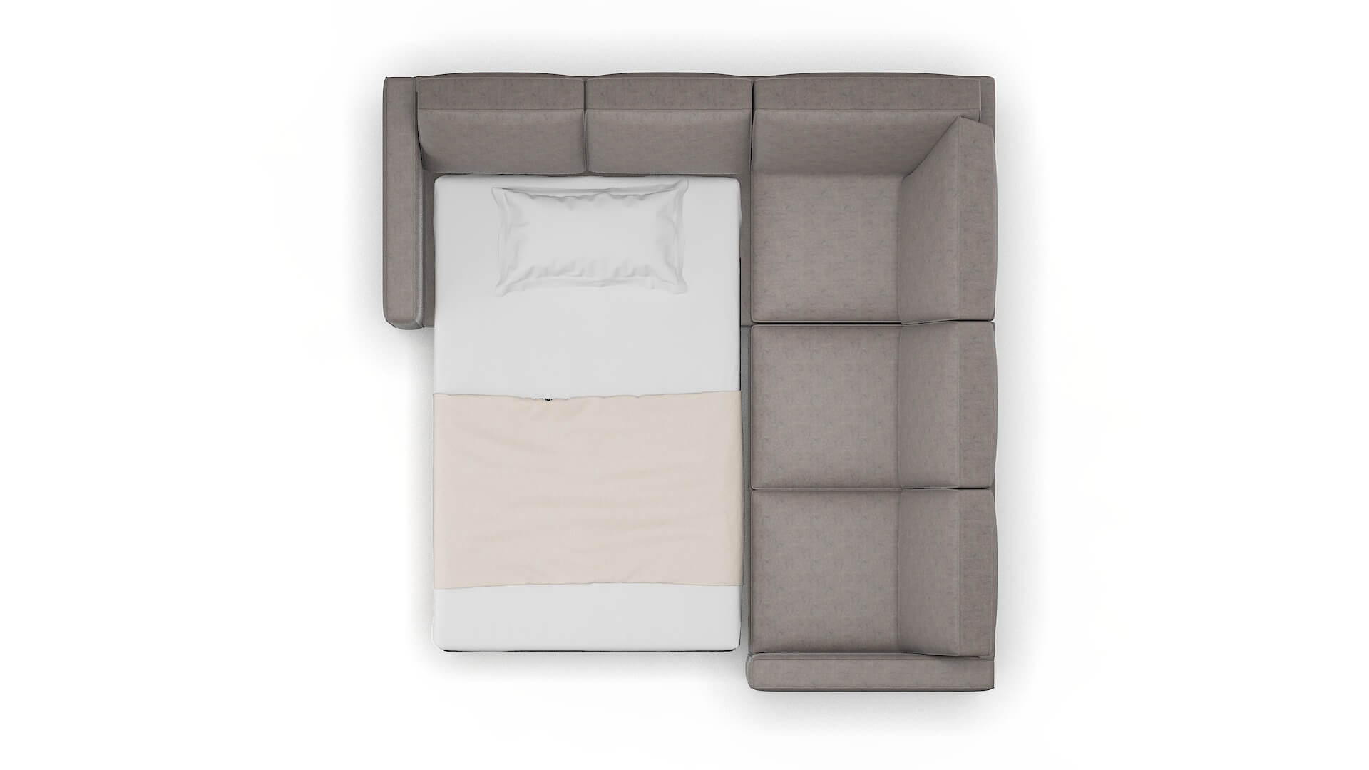 Calgary Suave Slate Sectional Sleeper Espresso legs 3