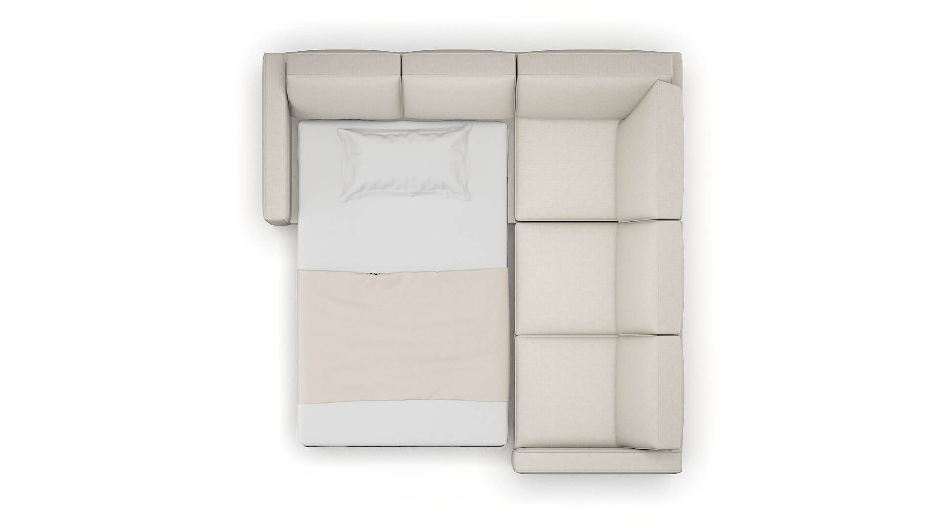 Calgary Terrain Natural Sectional Sleeper Espresso legs 3